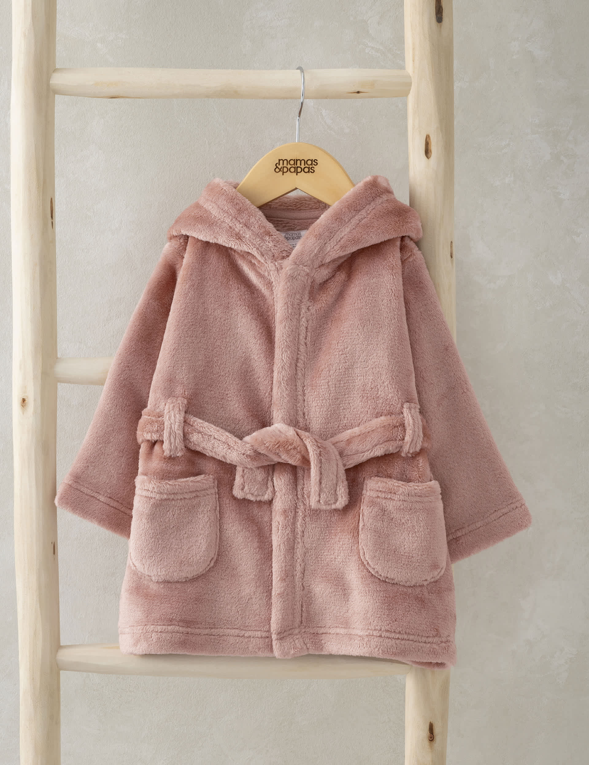 Mamas & Papas Girls Hooded Bunny Dressing Gown (6 Mths-3 Yrs) - 6-9 M - Pink, Pink