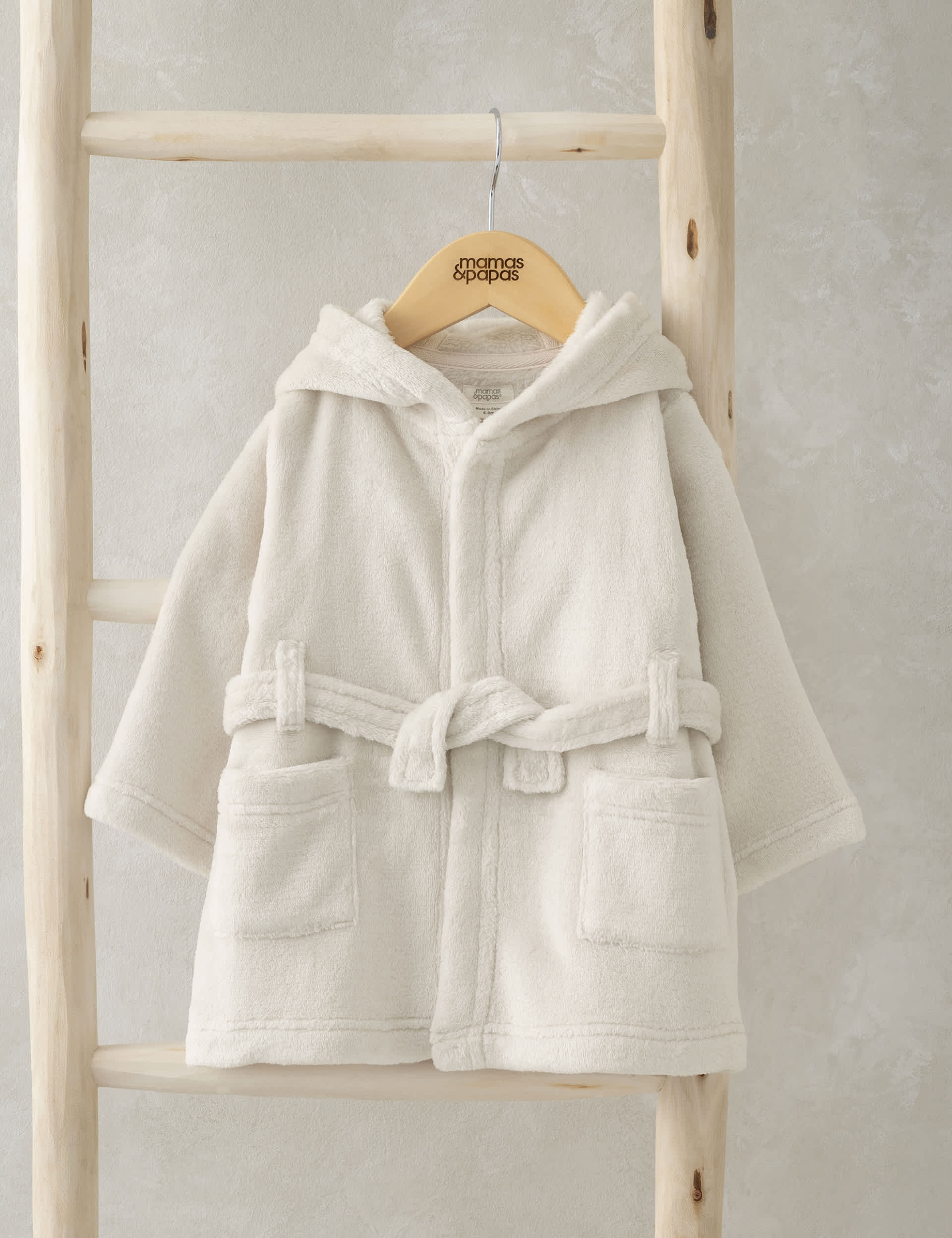 Mamas & Papas Hooded Bear Dressing Gown (6 Mths-3 Yrs) - 6-9M - Beige, Beige