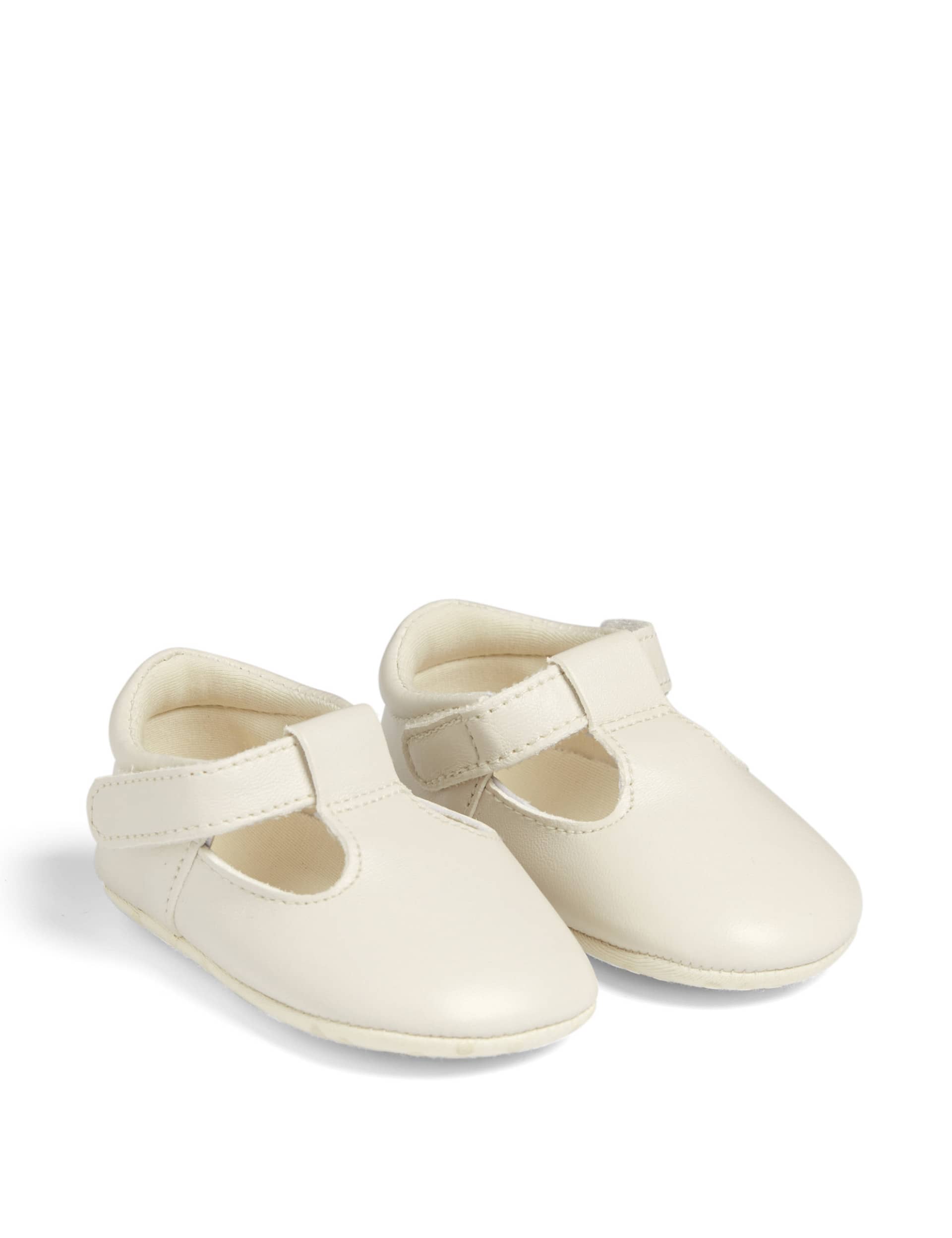 Mamas & Papas Baby Leather T-Bar Pre-Walker Shoes (0-12 Mths) - 6-12M - White, White