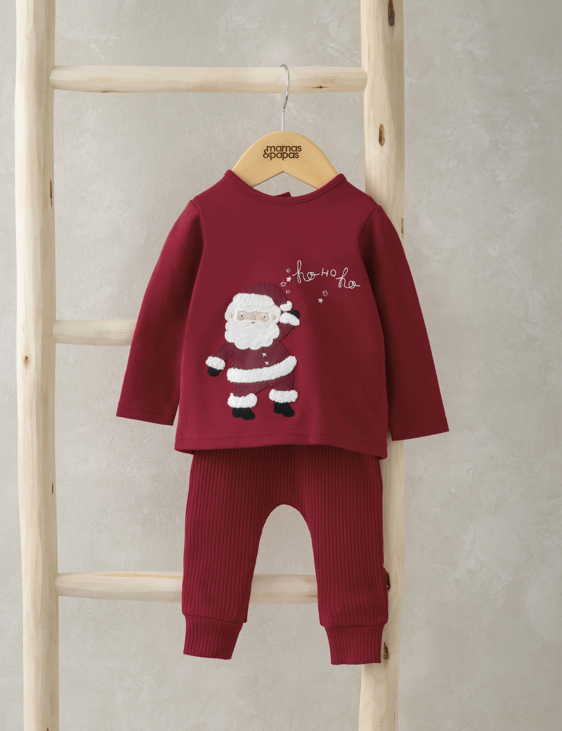 Mamas & Papas Cotton Rich Father Christmas Pyjamas (0-3 Yrs) - 6-9 M - Red, Red