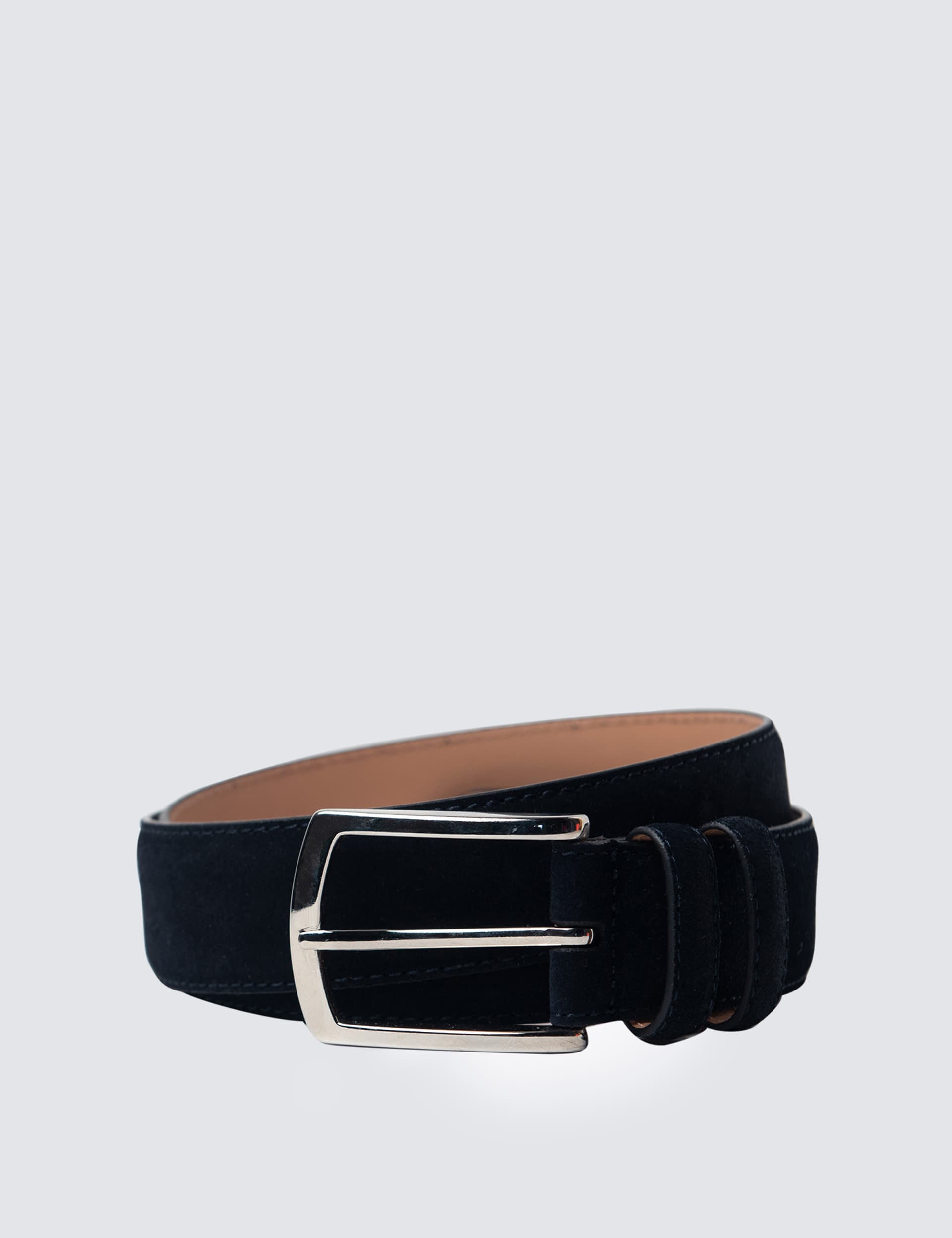 Hawes & Curtis Men's Suede Smart Belt - Navy, Navy