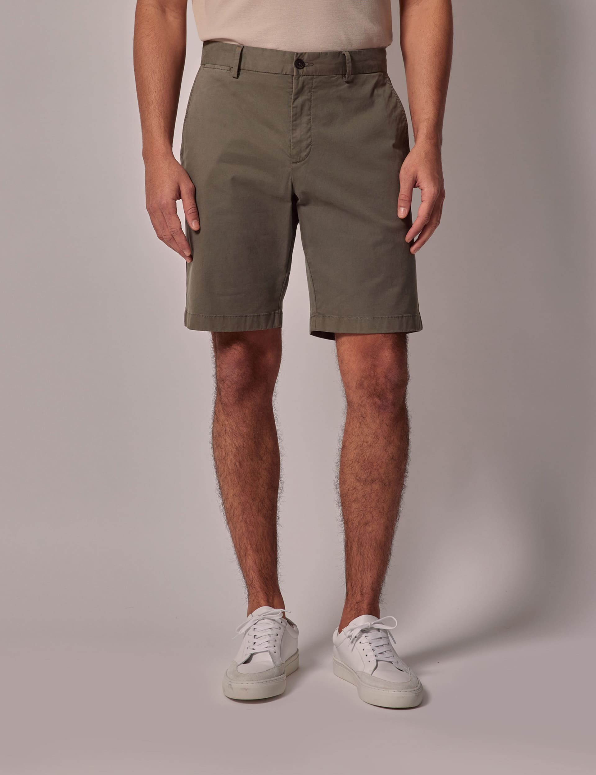 Hawes & Curtis Men's Stretch Chino Shorts - 30 - Olive, White,Olive