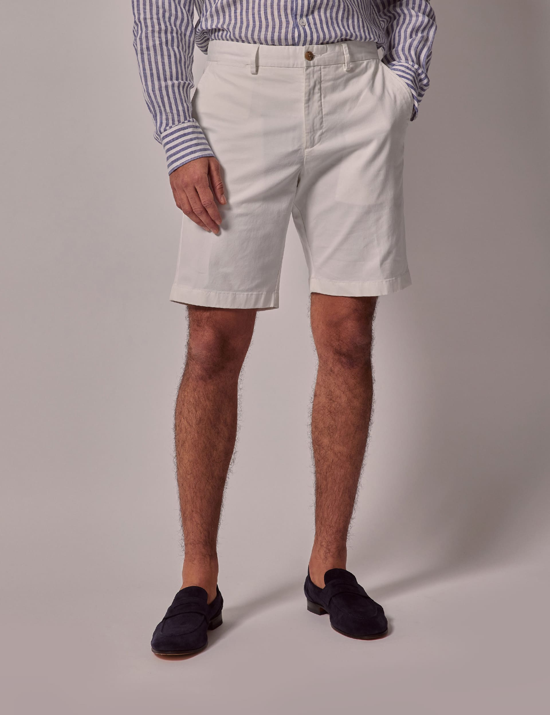 Hawes & Curtis Men's Stretch Chino Shorts - 30 - White, White,Olive