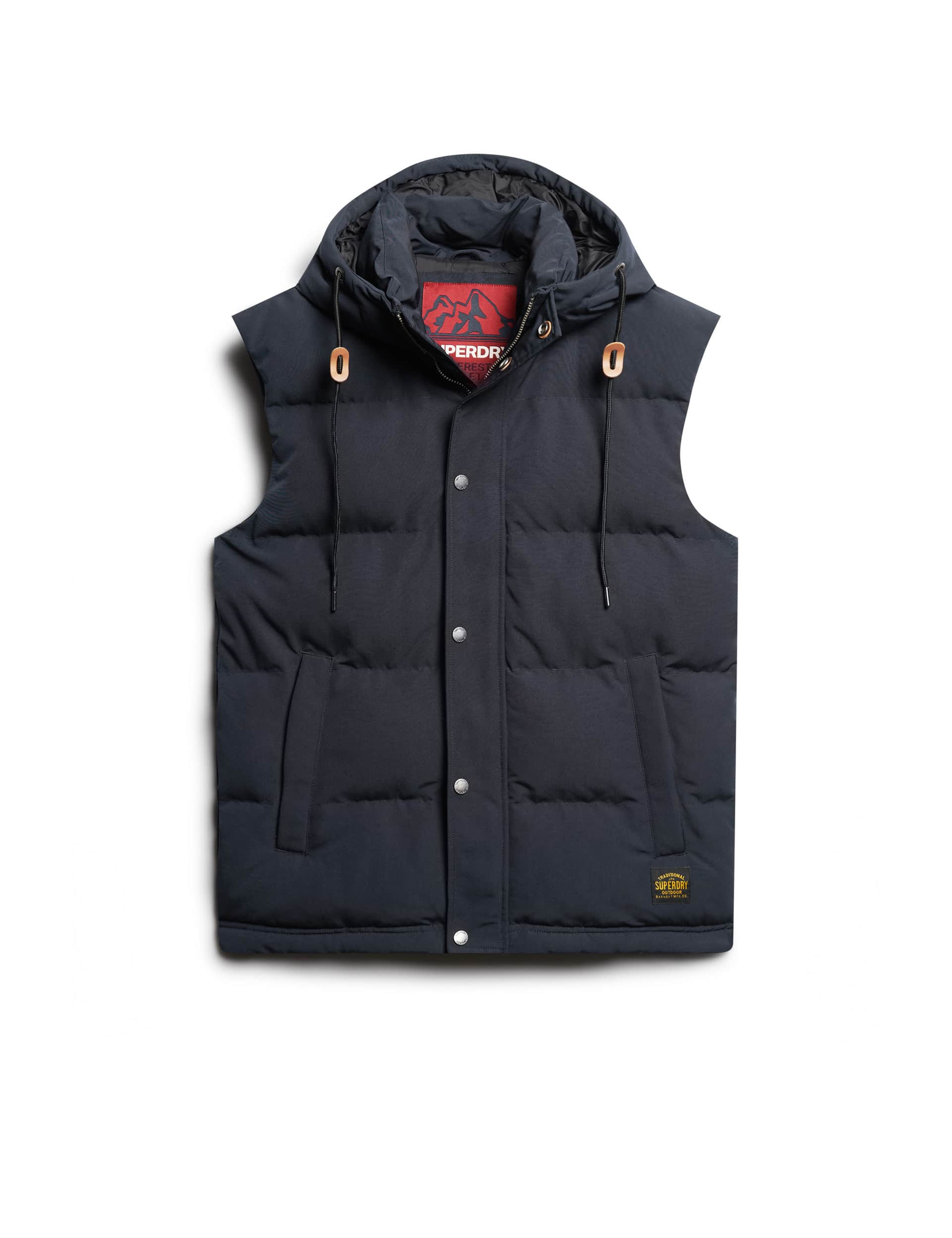 Superdry Men's Hooded Quilted Padded Gilet - M - Navy, Navy