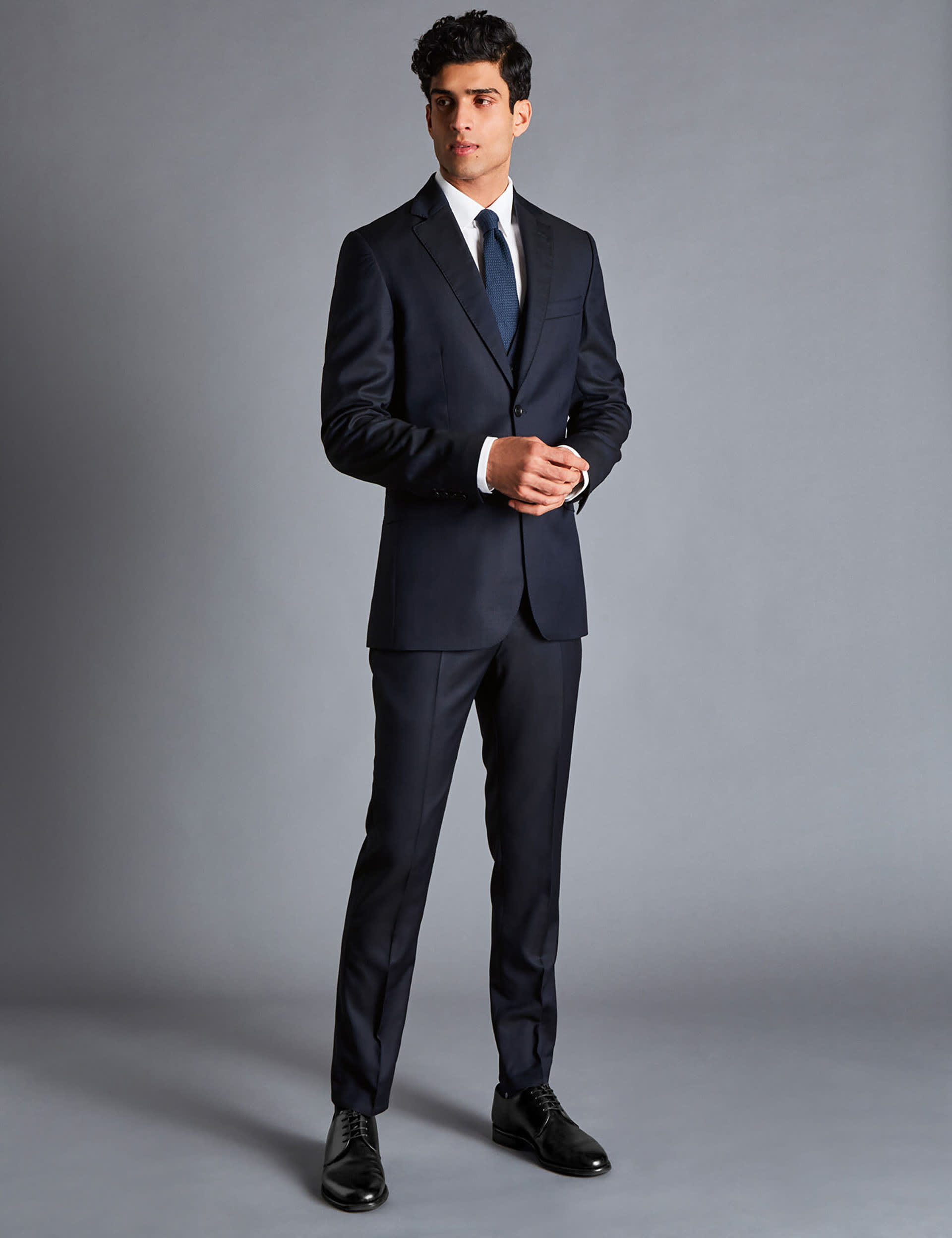 Charles Tyrwhitt Men's Slim Fit Italian Pure Cotton Suit Jacket