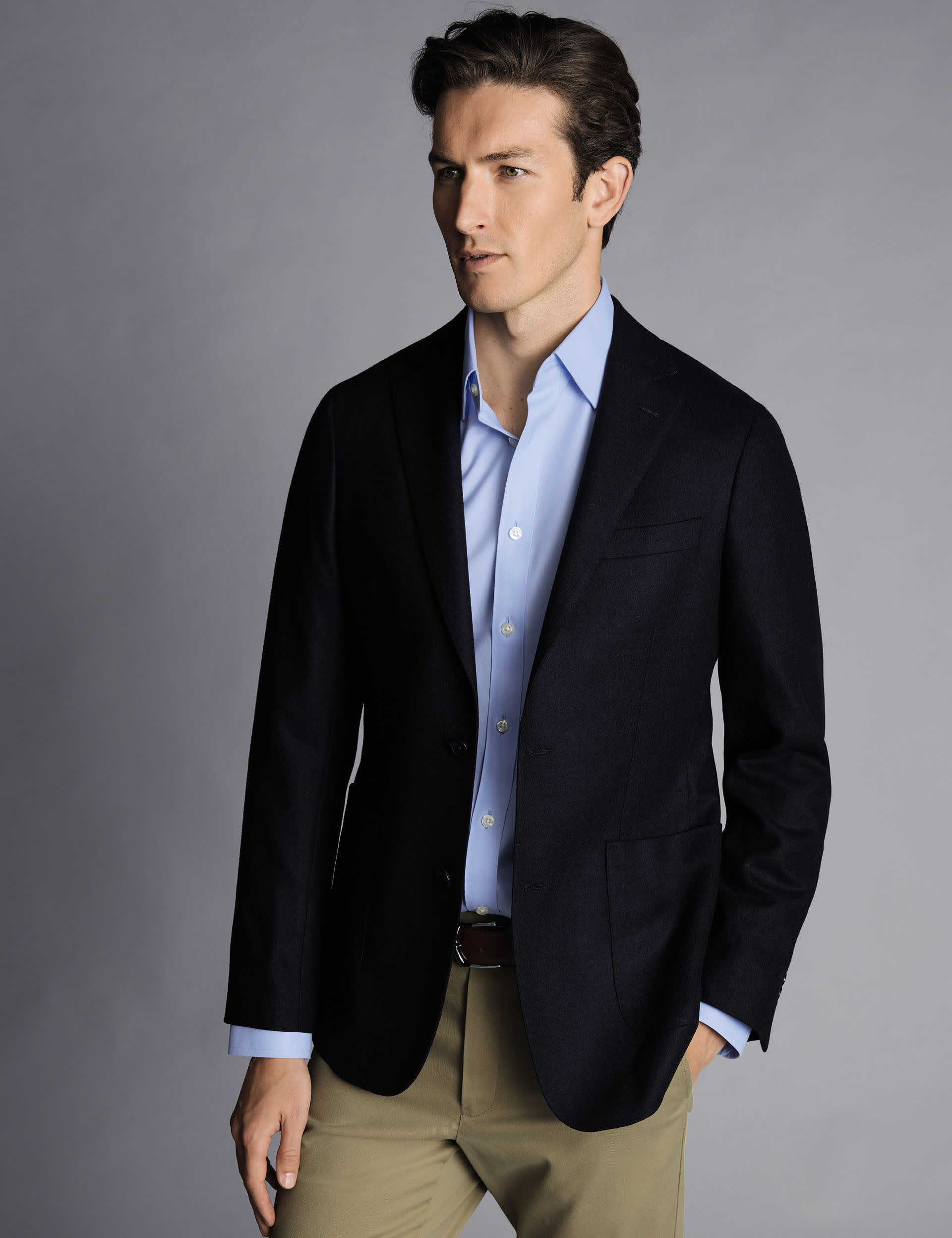 Charles Tyrwhitt Men's Slim Fit Pure Wool Twill Blazer