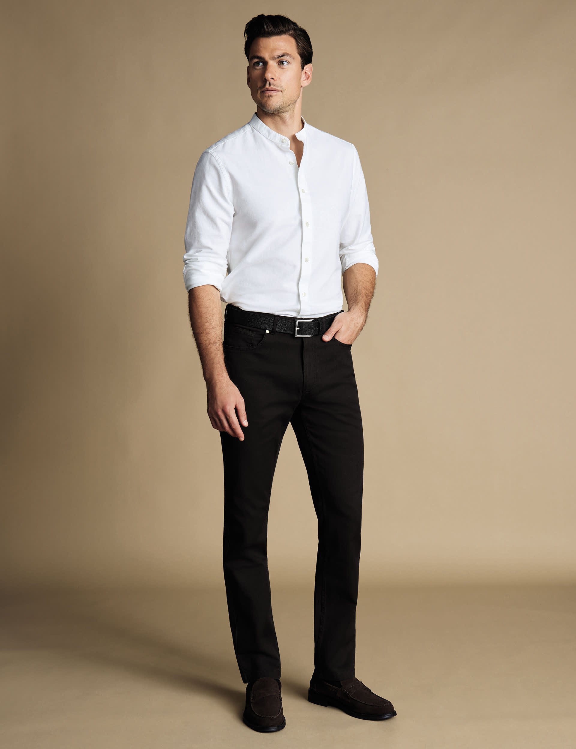 Charles Tyrwhitt Men's Slim Fit Textured 5 Pocket Jeans
