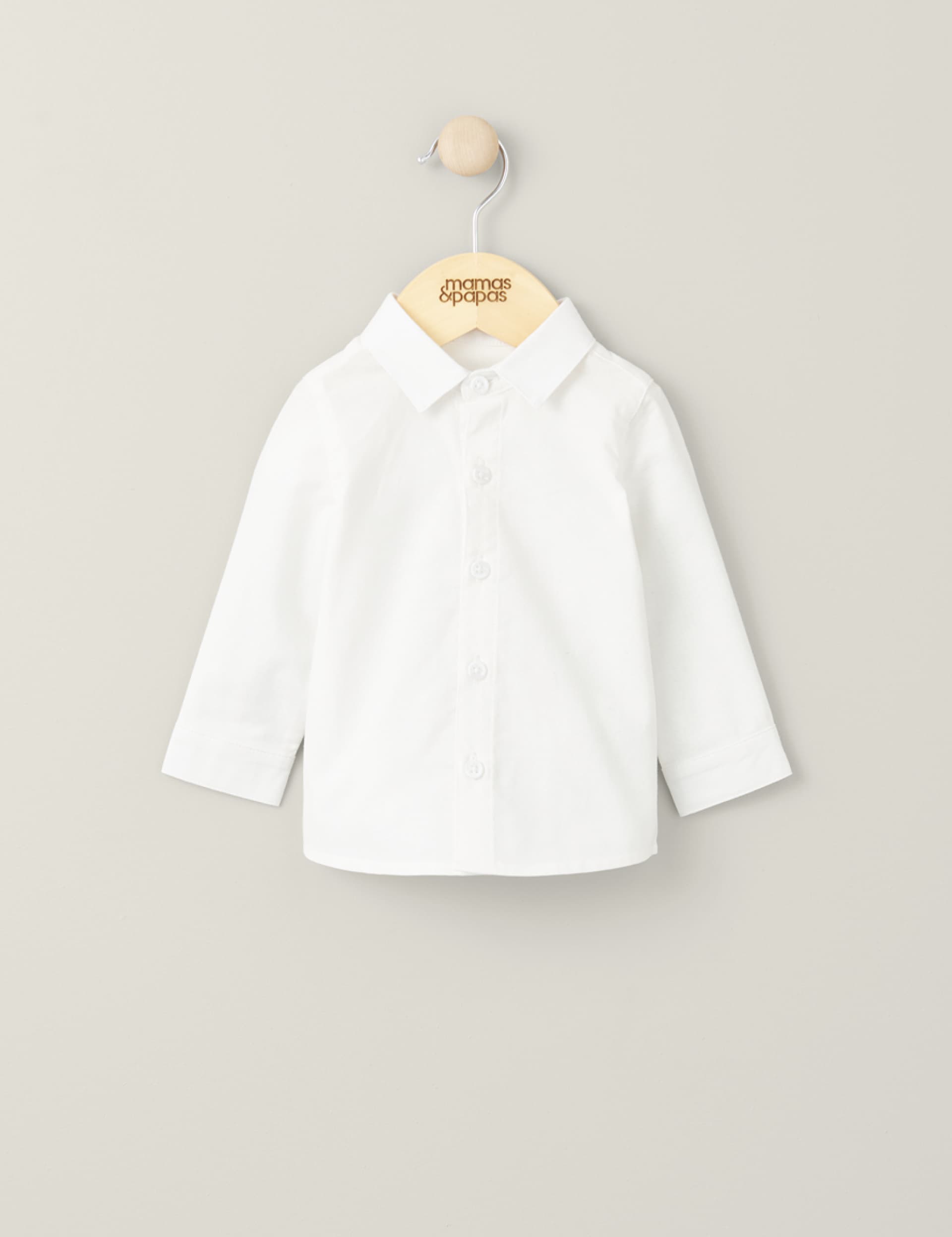 Mamas & Papas Newborn Boys Pure Cotton Shirt (0-3 Yrs) - 12-18 - White, White