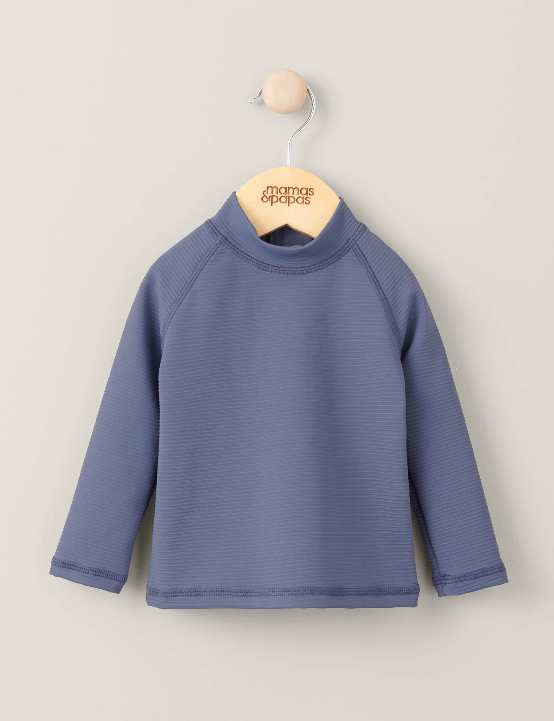 Mamas & Papas Boys Ribbed Long Sleeve Rash Vest (0-3 Yrs)