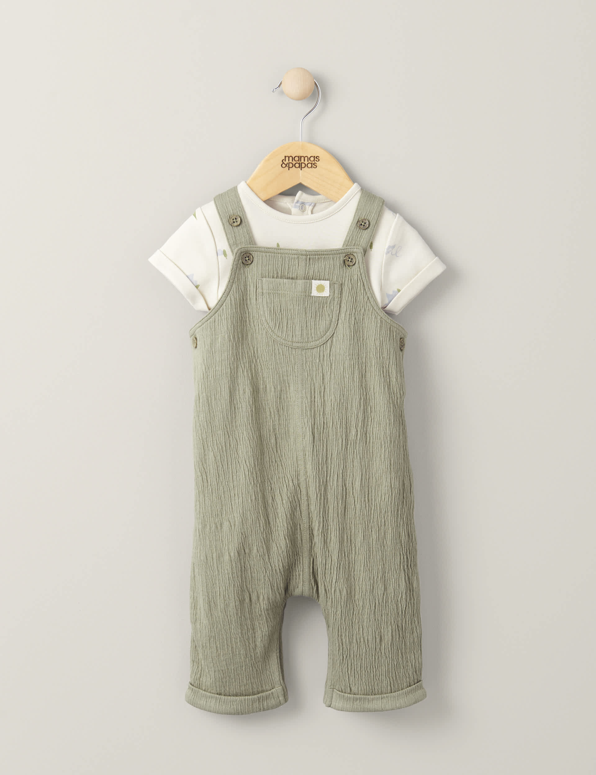 Mamas & Papas Newborn Boys 2pc Pure Cotton Outfit (0-3 Yrs) - 2-3Y - Green, Green