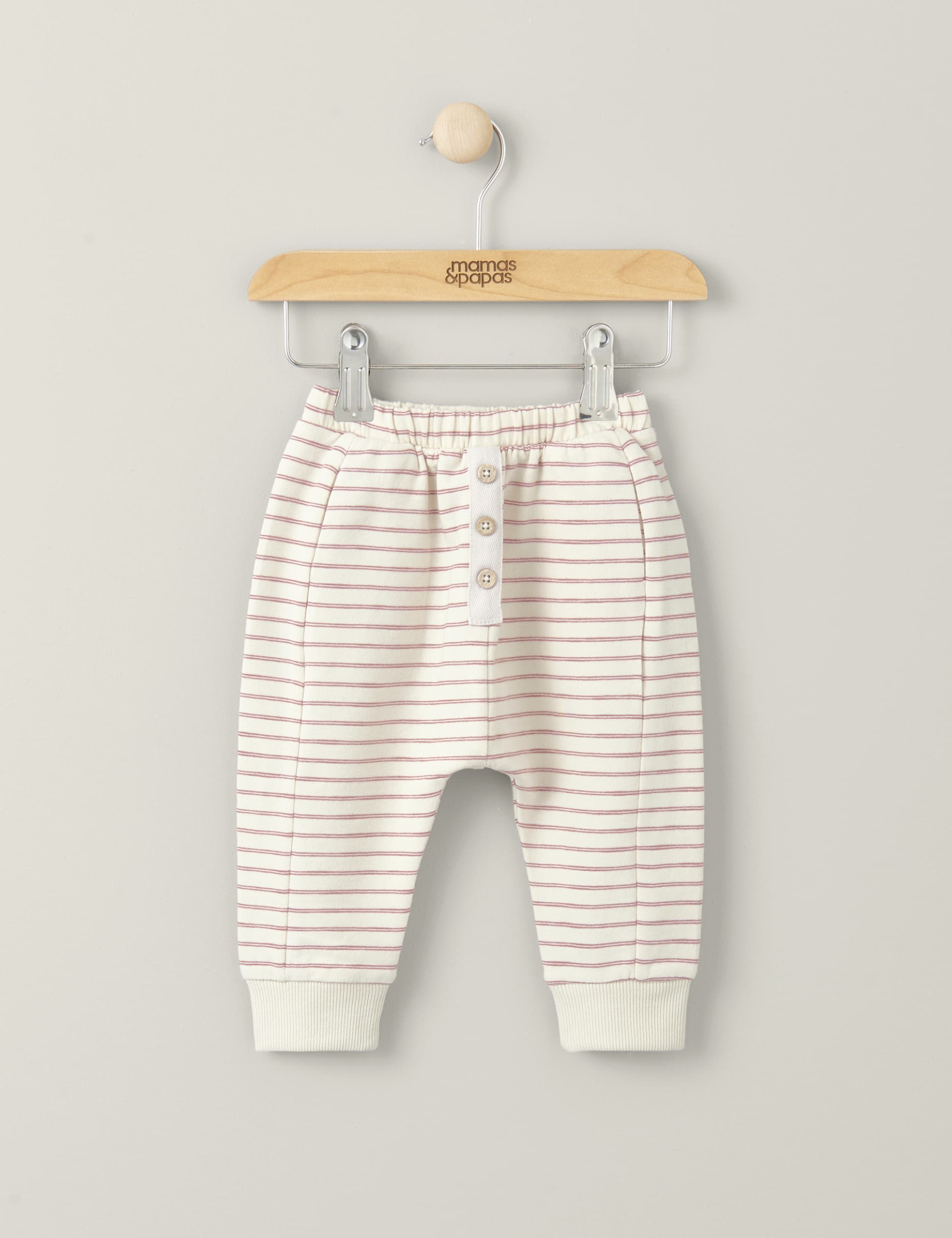 Mamas & Papas Boys Pure Cotton Striped Joggers (0-3 Yrs)