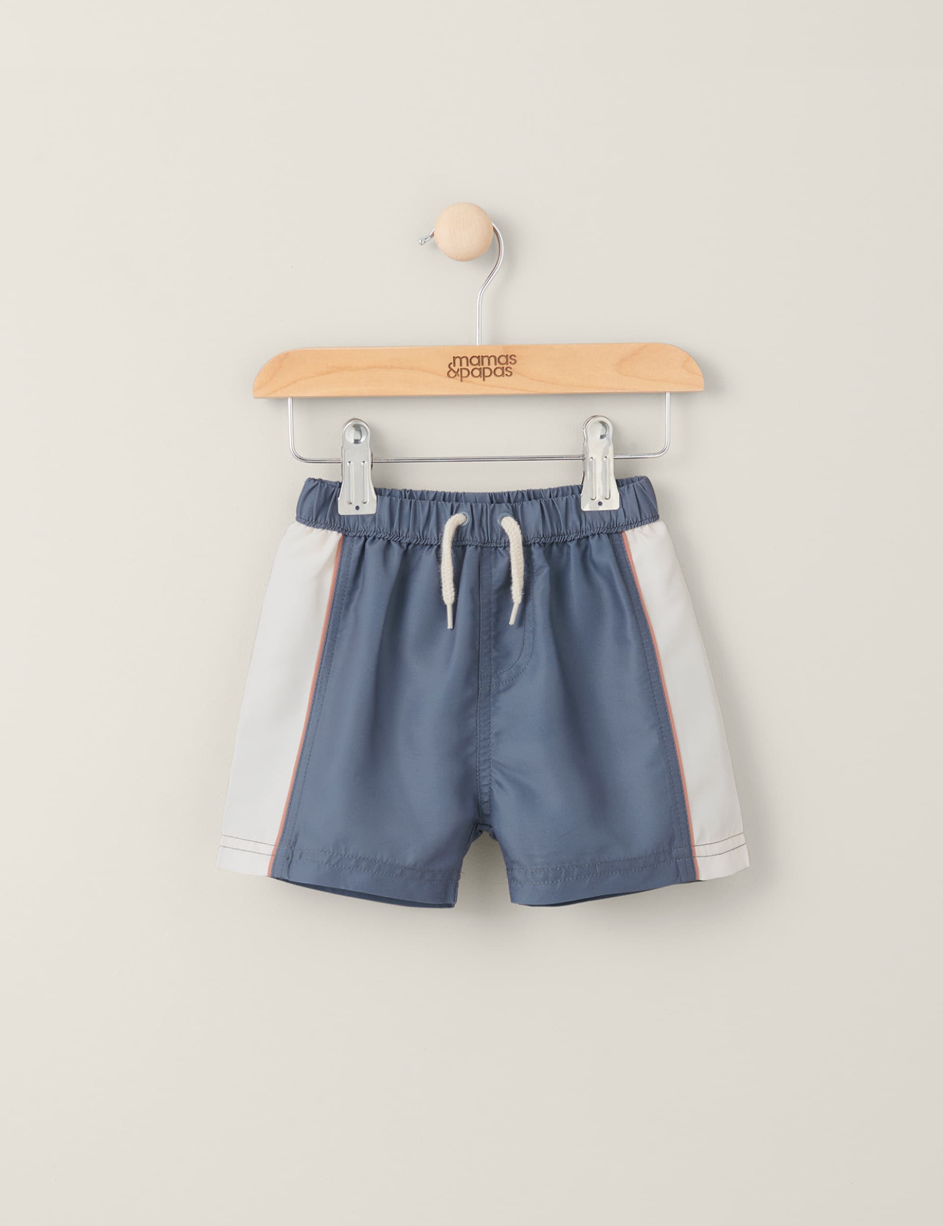 Mamas & Papas Boys Side Stripe Swim Shorts (0-3 Yrs) - 12-18 - Blue, Blue