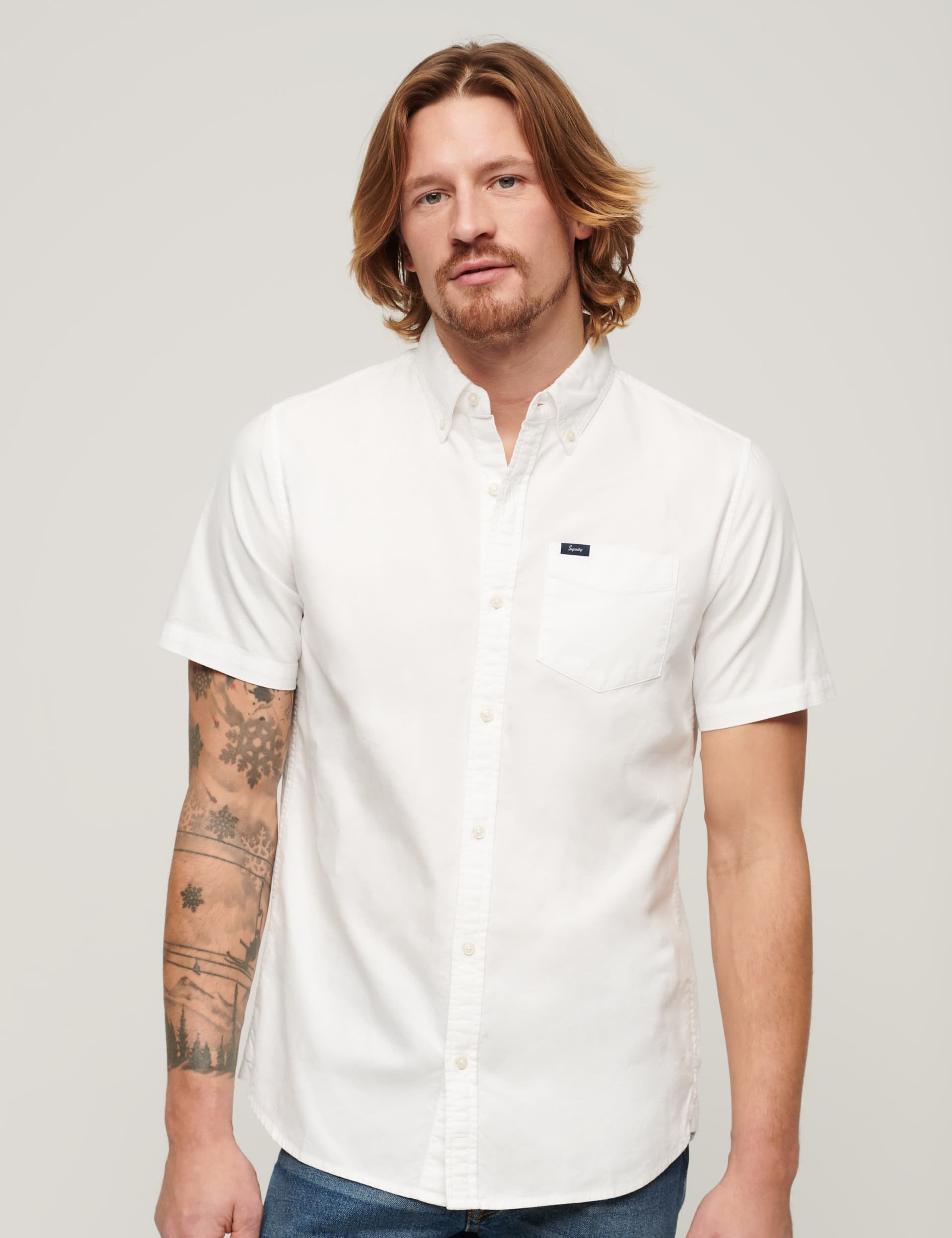 Superdry Men's Pure Cotton Oxford Shirt - XXL - White, White