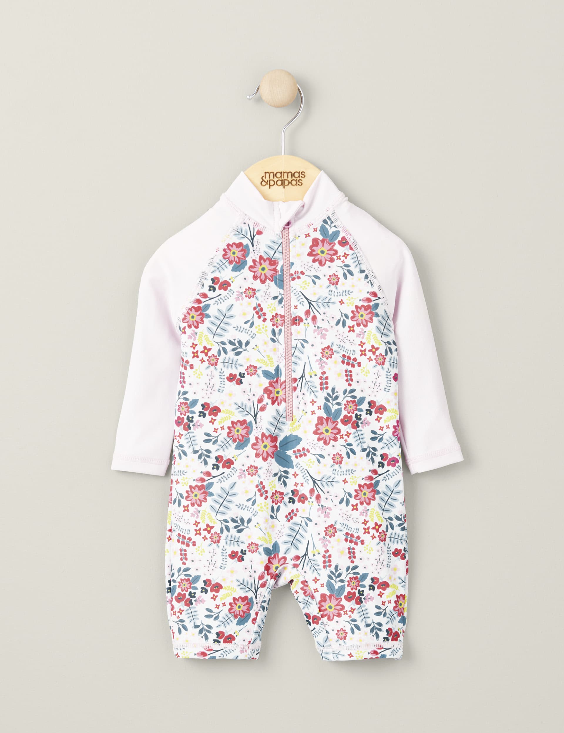Mamas & Papas Girls Floral Long Sleeve Swimsuit (0-3 Yrs)
