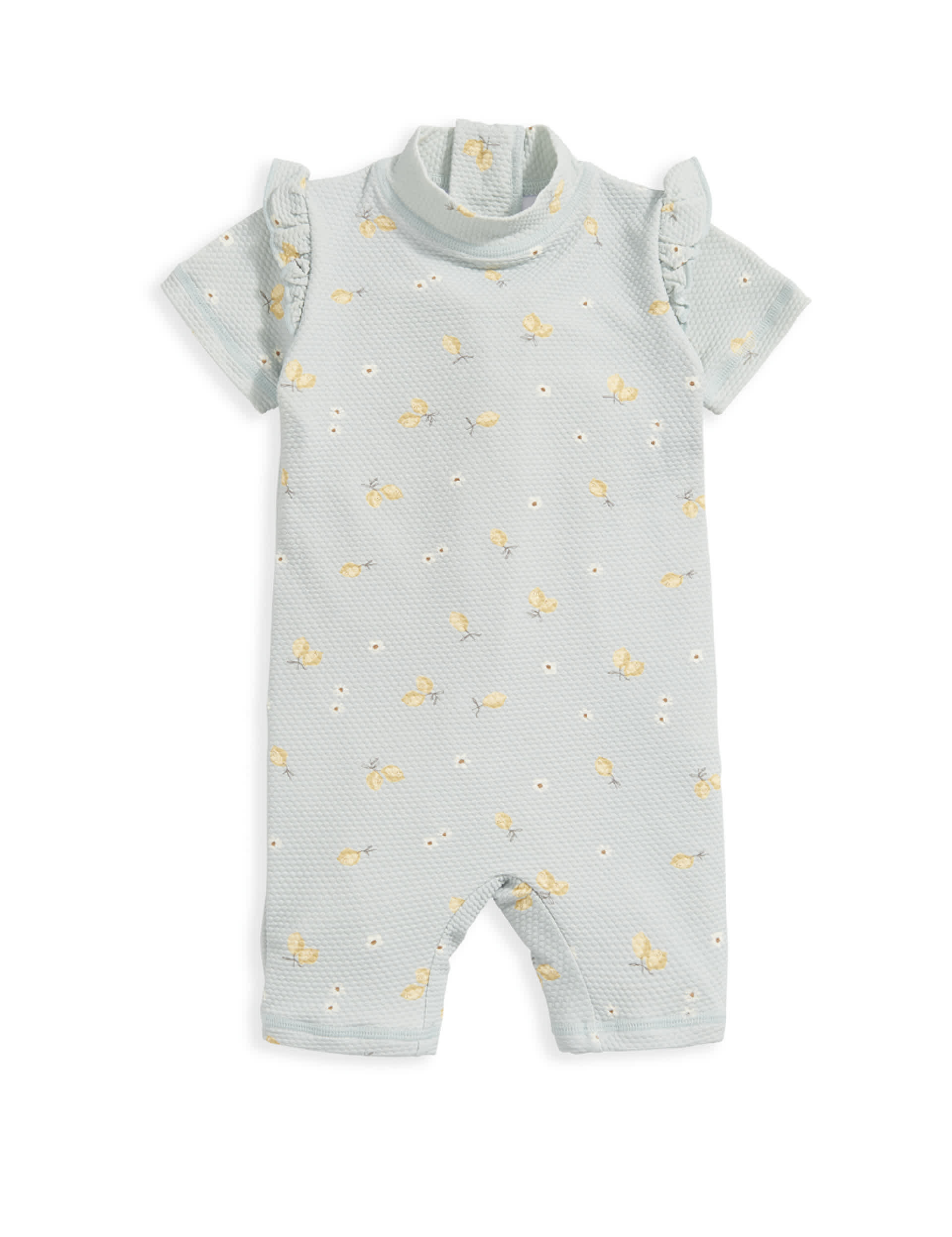 Mamas & Papas Girls Lemon Print Textured Rashsuit (0-3 Yrs) - 3-6 M - Green, Green