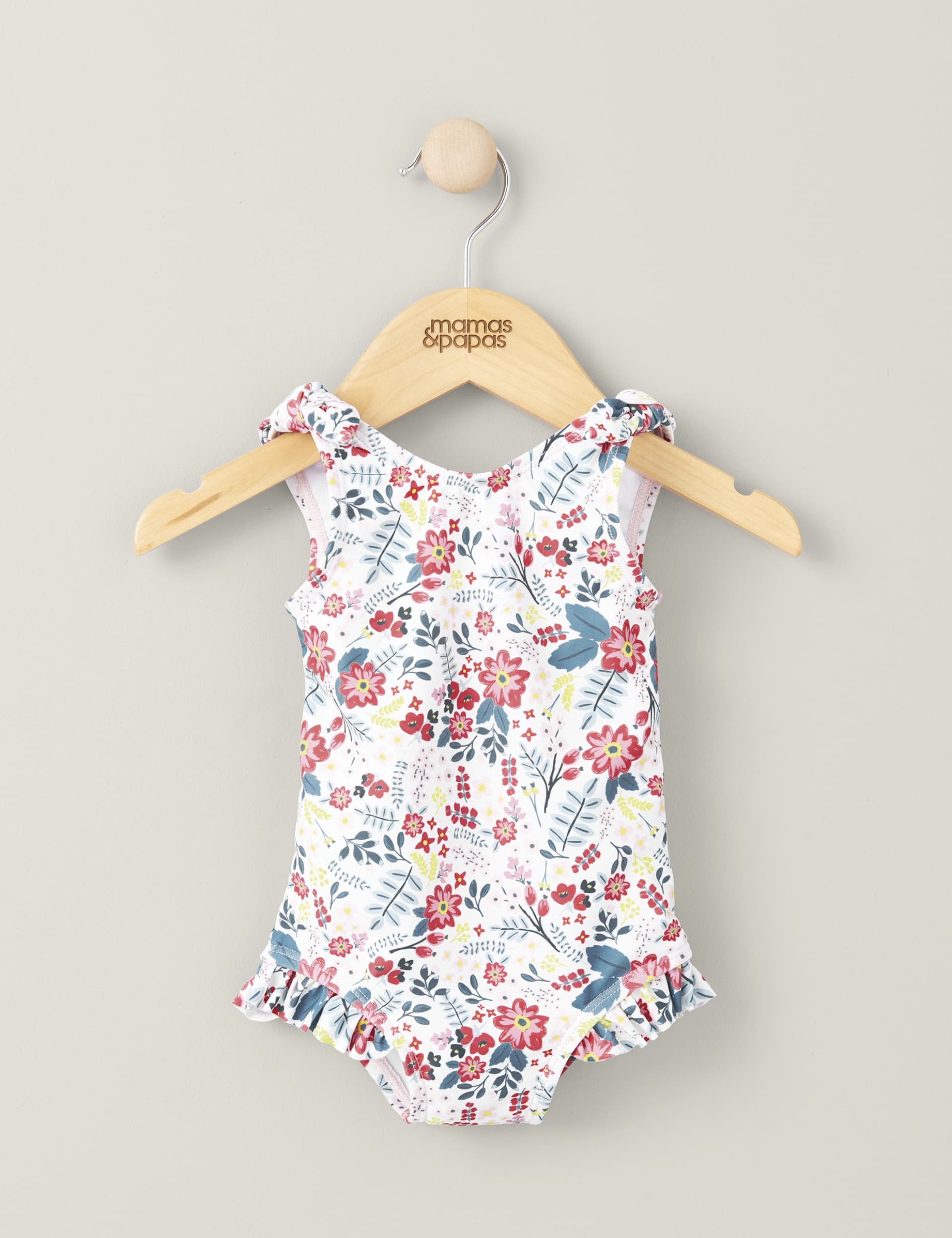 Mamas & Papas Girls Floral Swimsuit (0-3 Yrs)