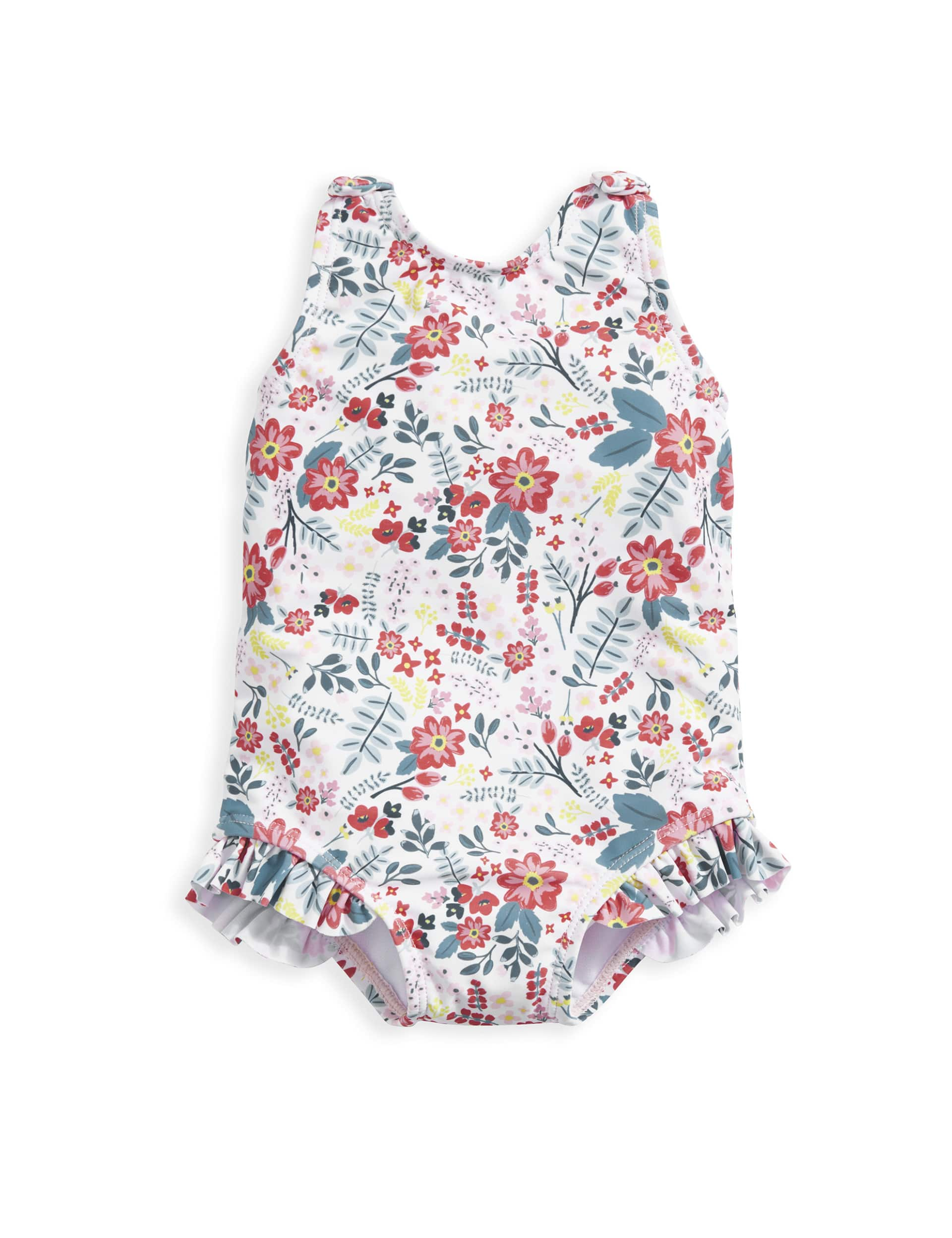 Mamas & Papas Girls Floral Swimsuit (0-3 Yrs) - 12-18 - Multi, Multi