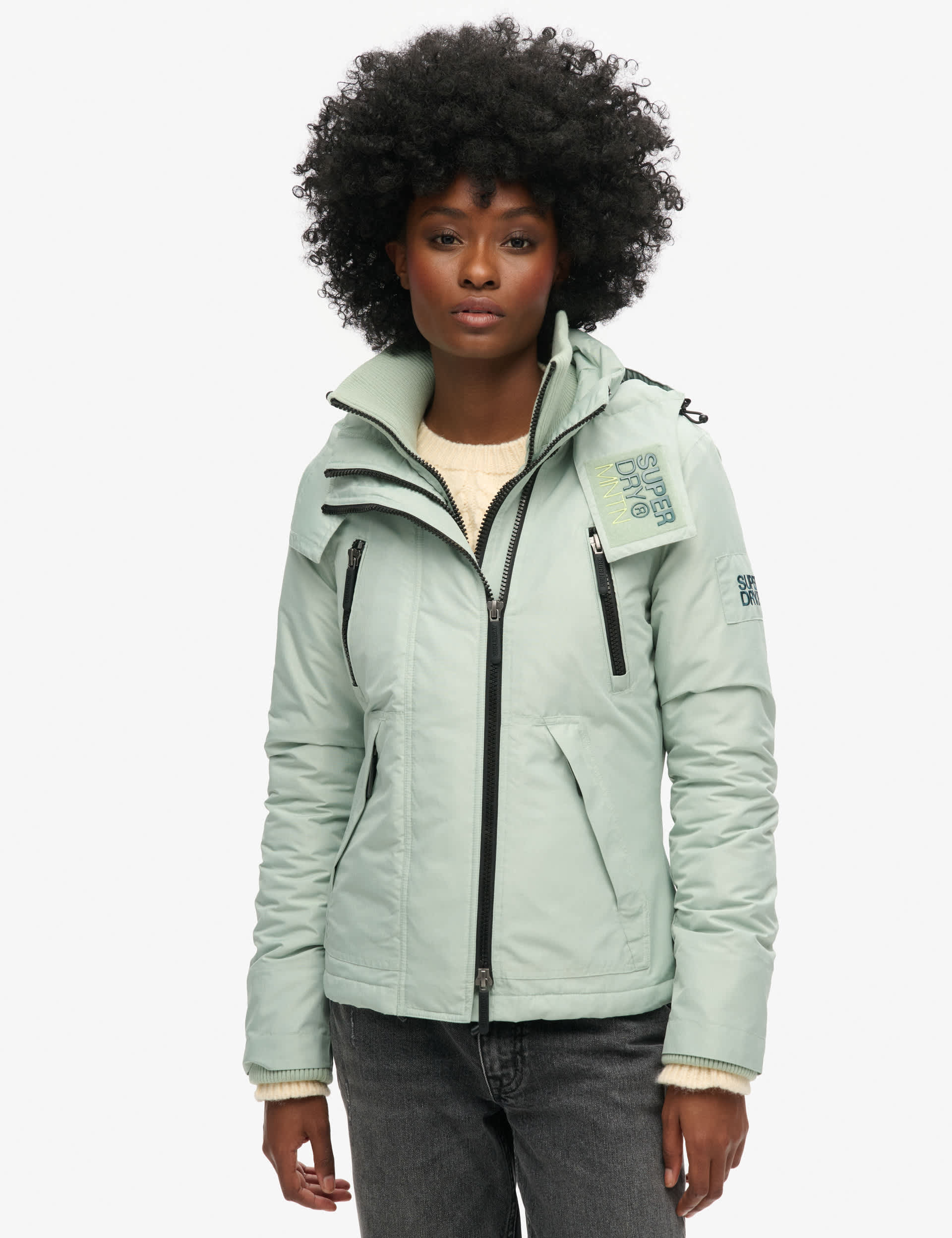 Superdry Women's Hooded Padded Windbreaker Jacket - 14 - Green, Green