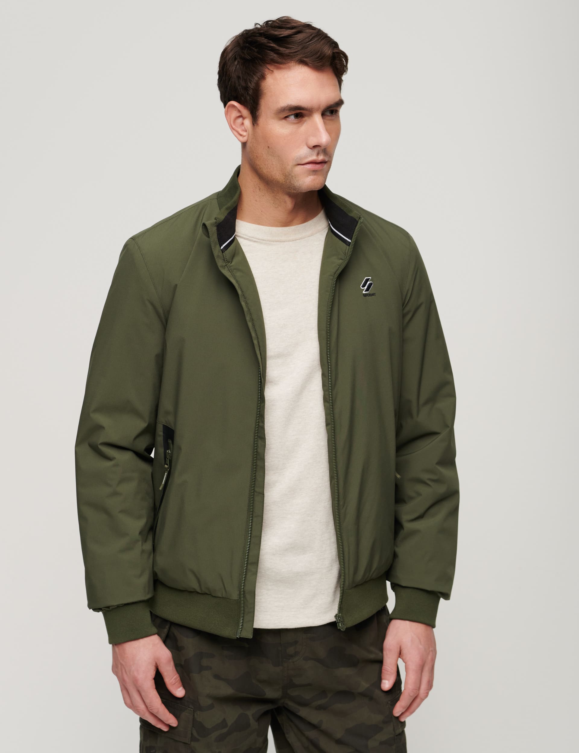 Superdry Men's Harrington Jacket - L - Green, Green