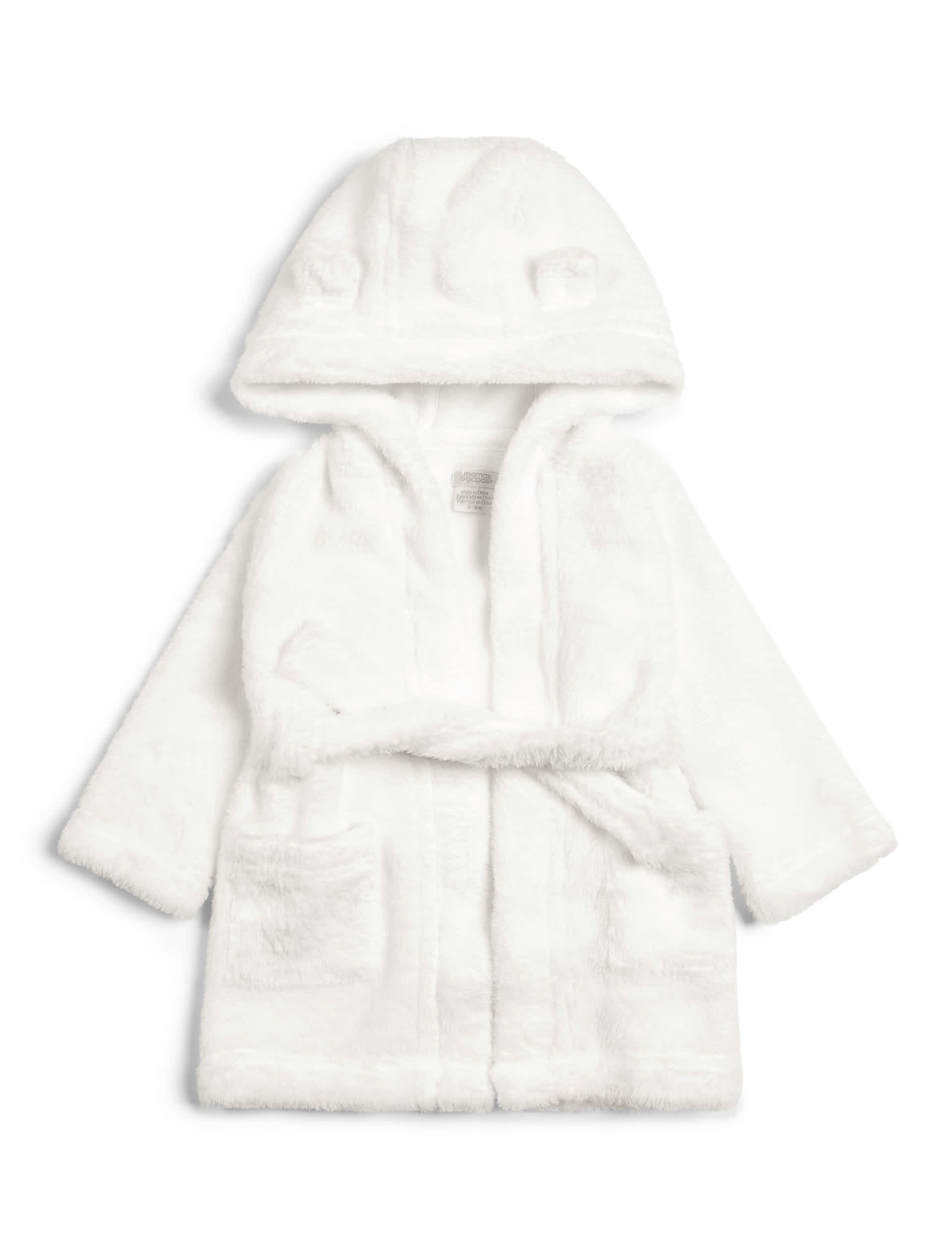 Mamas & Papas Hooded Dressing Gown (6 Mths-3 Yrs) - 9-12M - White, White