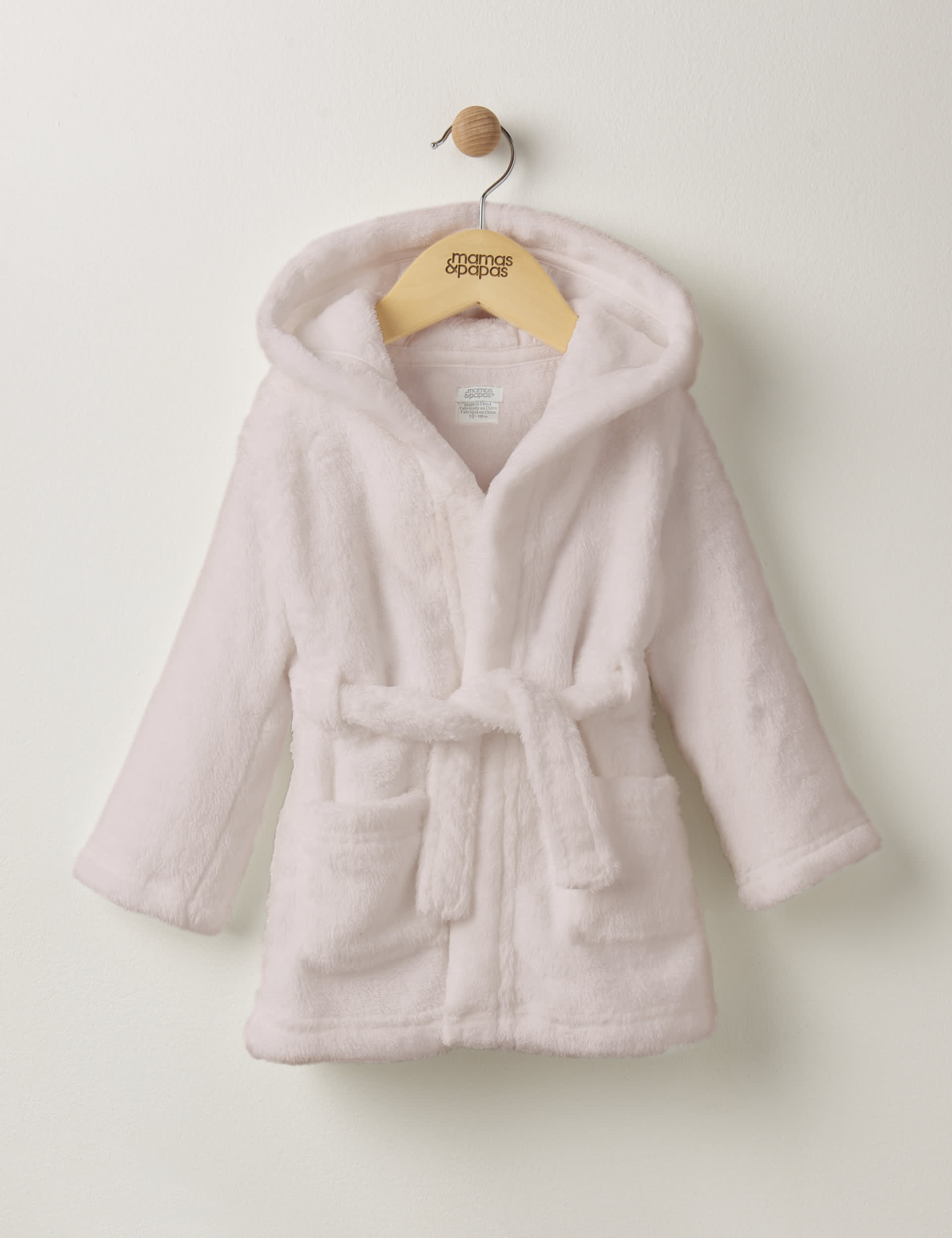 Mamas & Papas Bunny Ears Hooded Dressing Gown (6 Mths-3 Yrs) - 6-9M - Pink, Pink