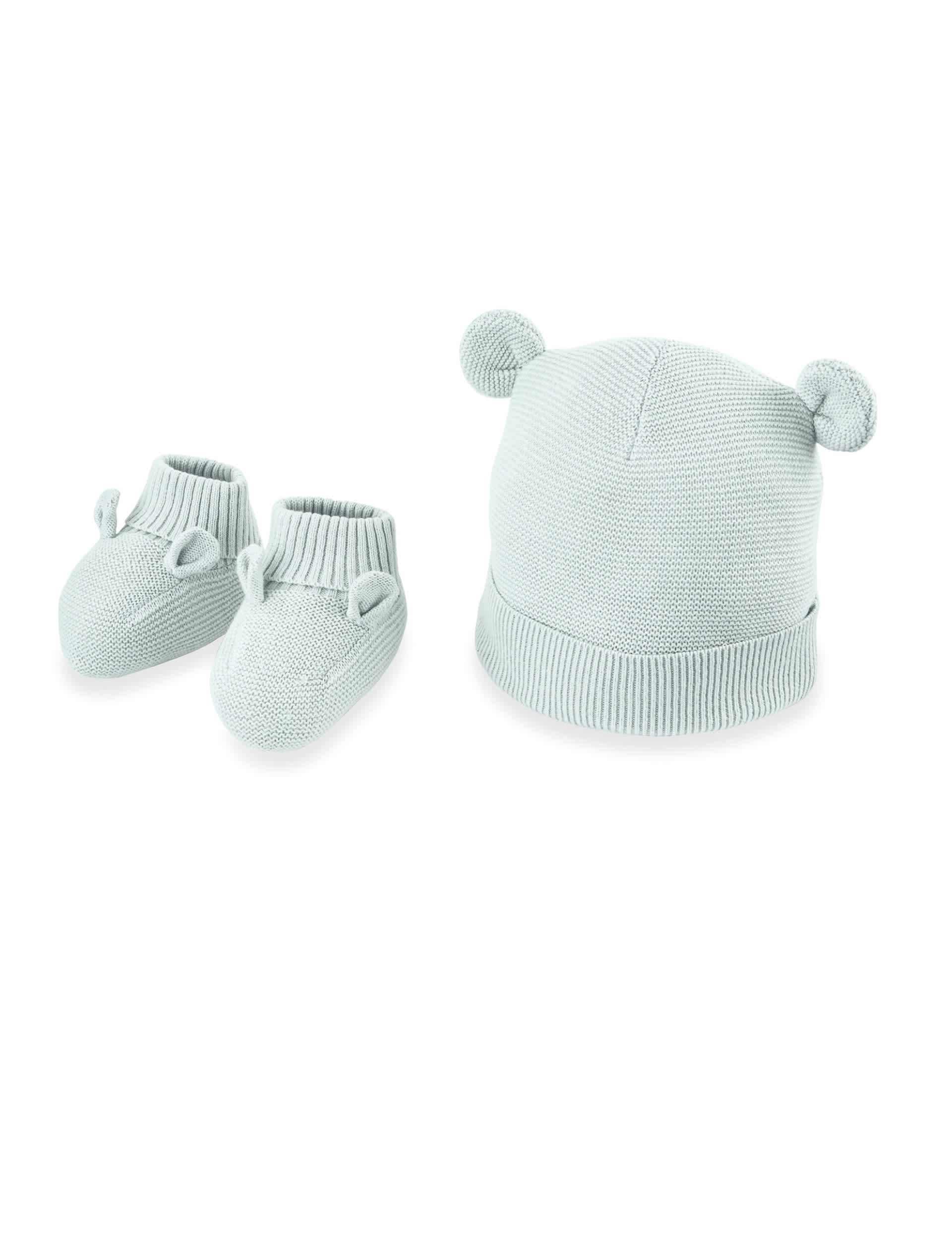 Mamas & Papas Newborn Boys Knitted Hat and Bootie Set (7lbs-6 Mths) - UT1M - Green, Green