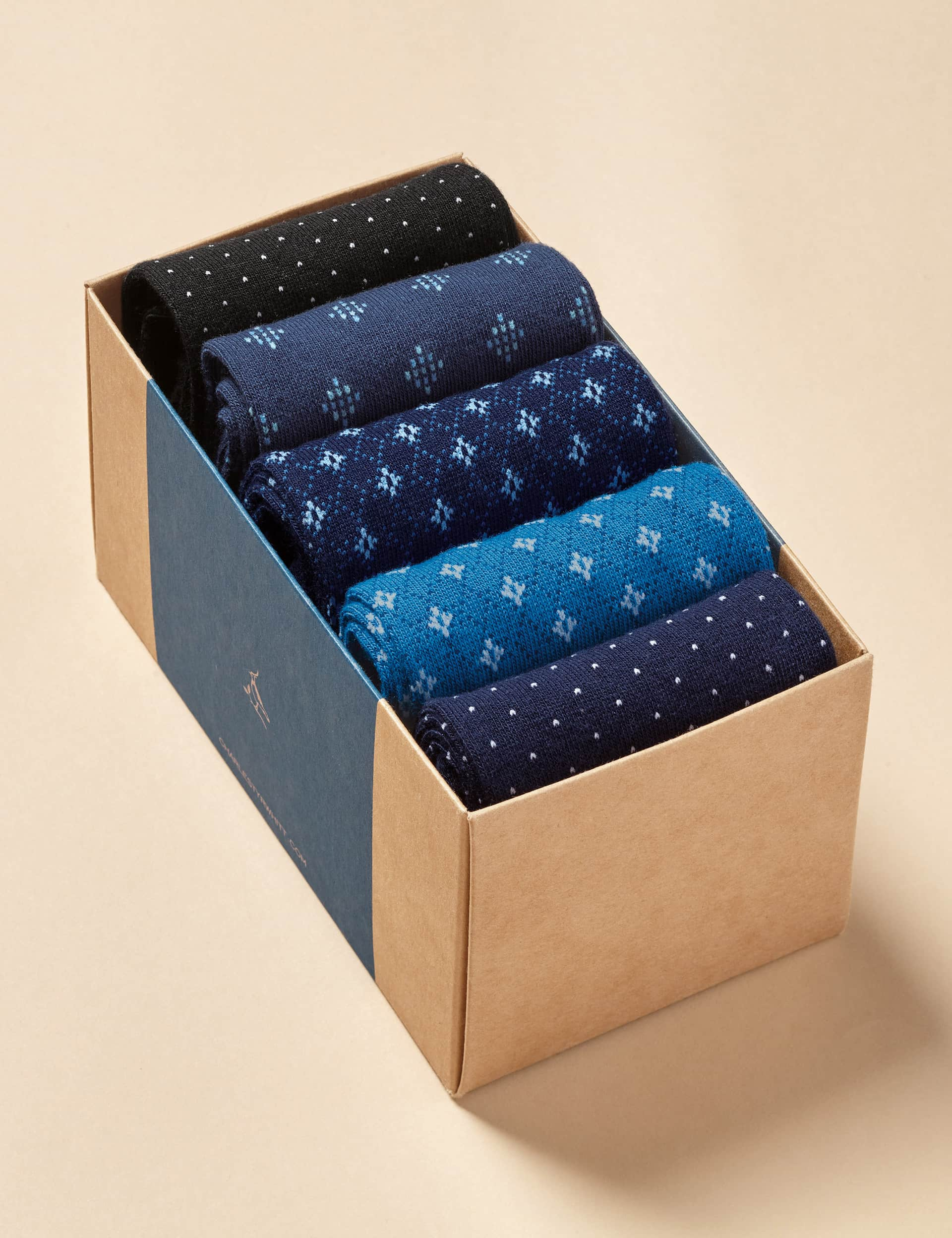 Charles Tyrwhitt Men's Blue Multi Sock Gift Box, Multi