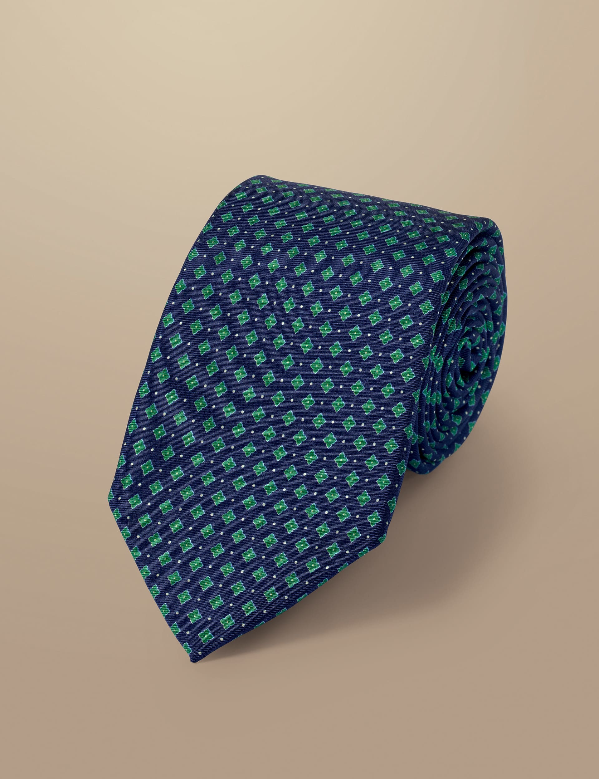 Charles Tyrwhitt Men's Geometric Pure Silk Tie - Navy Mix, Navy Mix