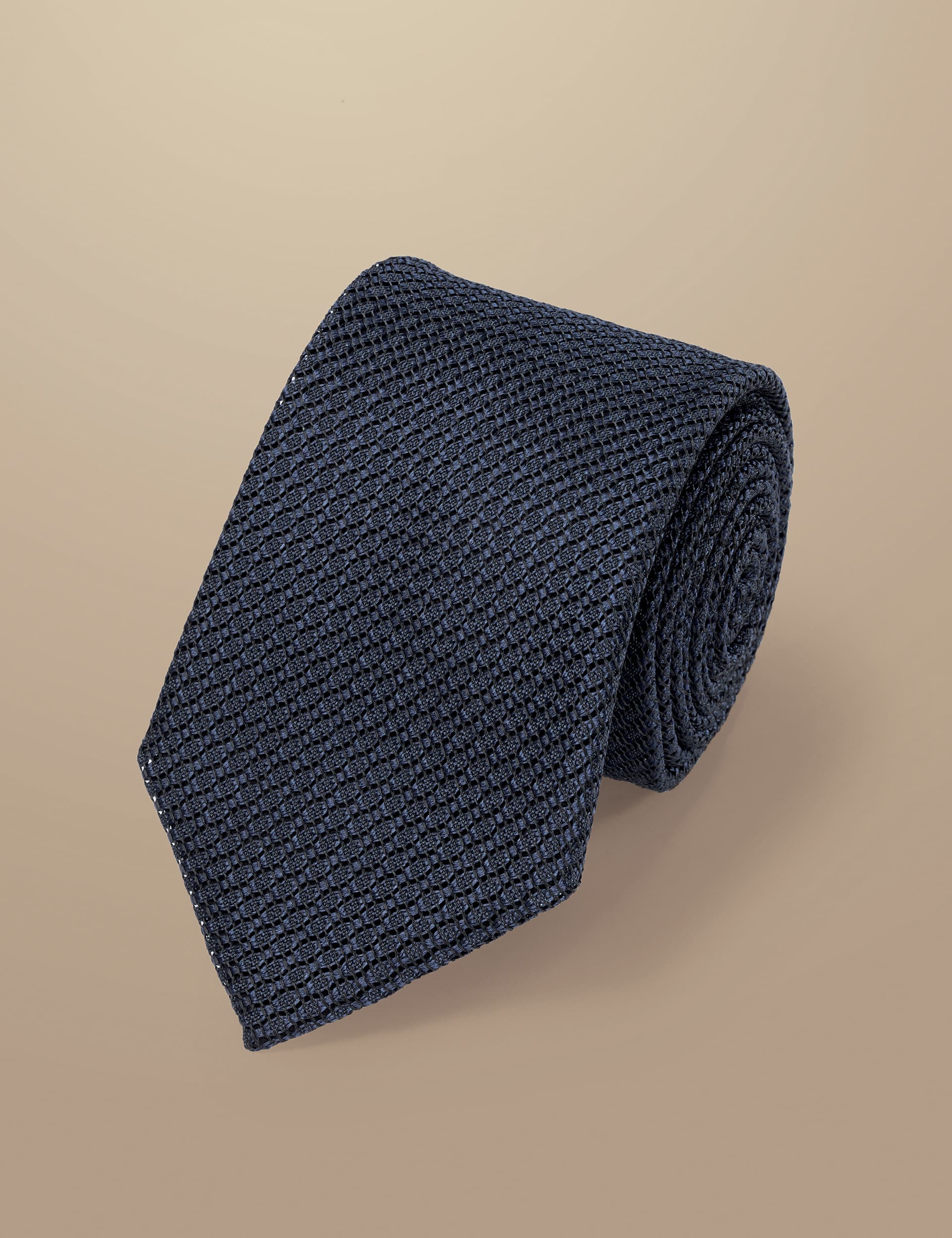 Charles Tyrwhitt Men's Pure Silk Grenadine Tie - Navy, Navy