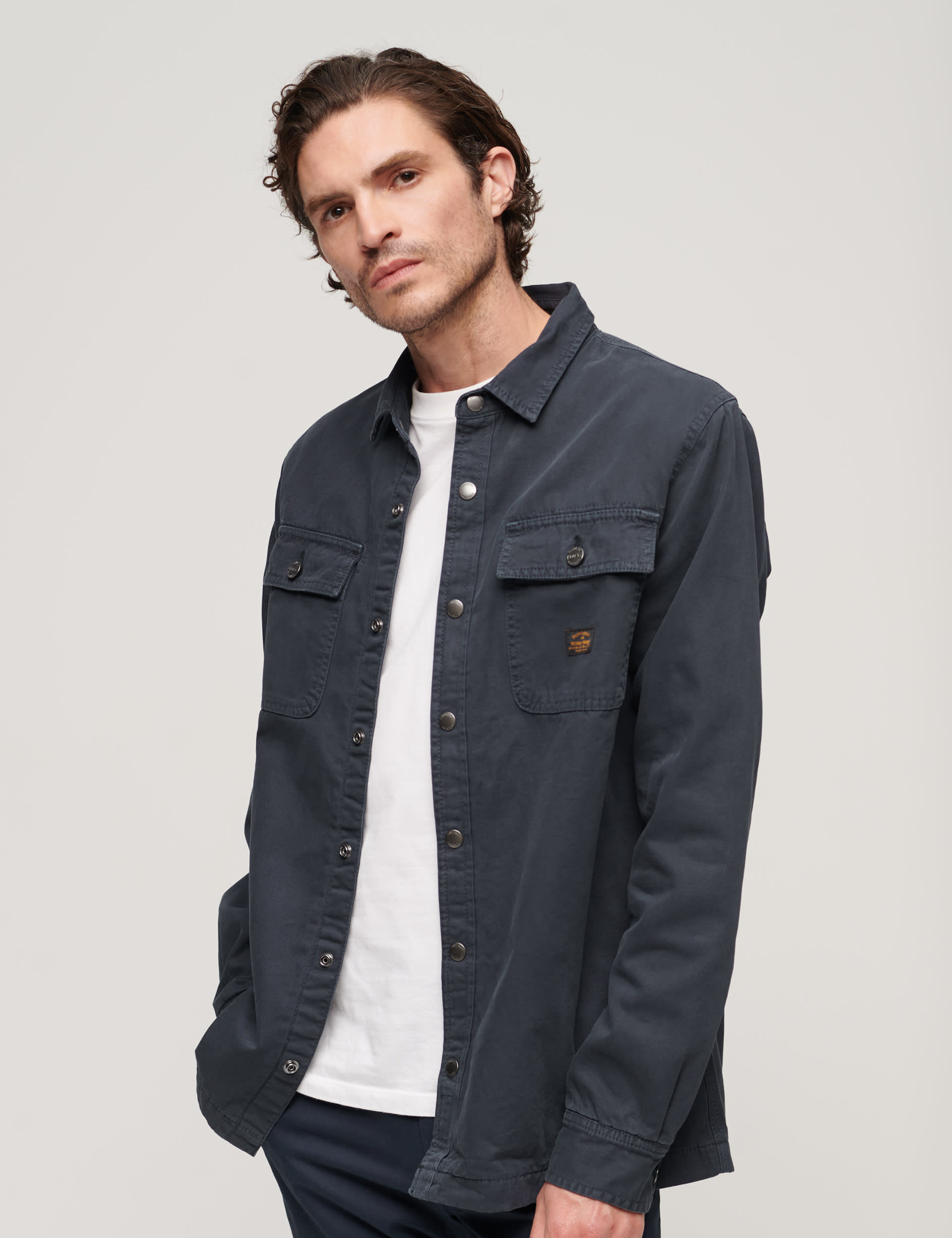 Superdry Men's Organic Cotton Utility Overshirt - Navy, Navy