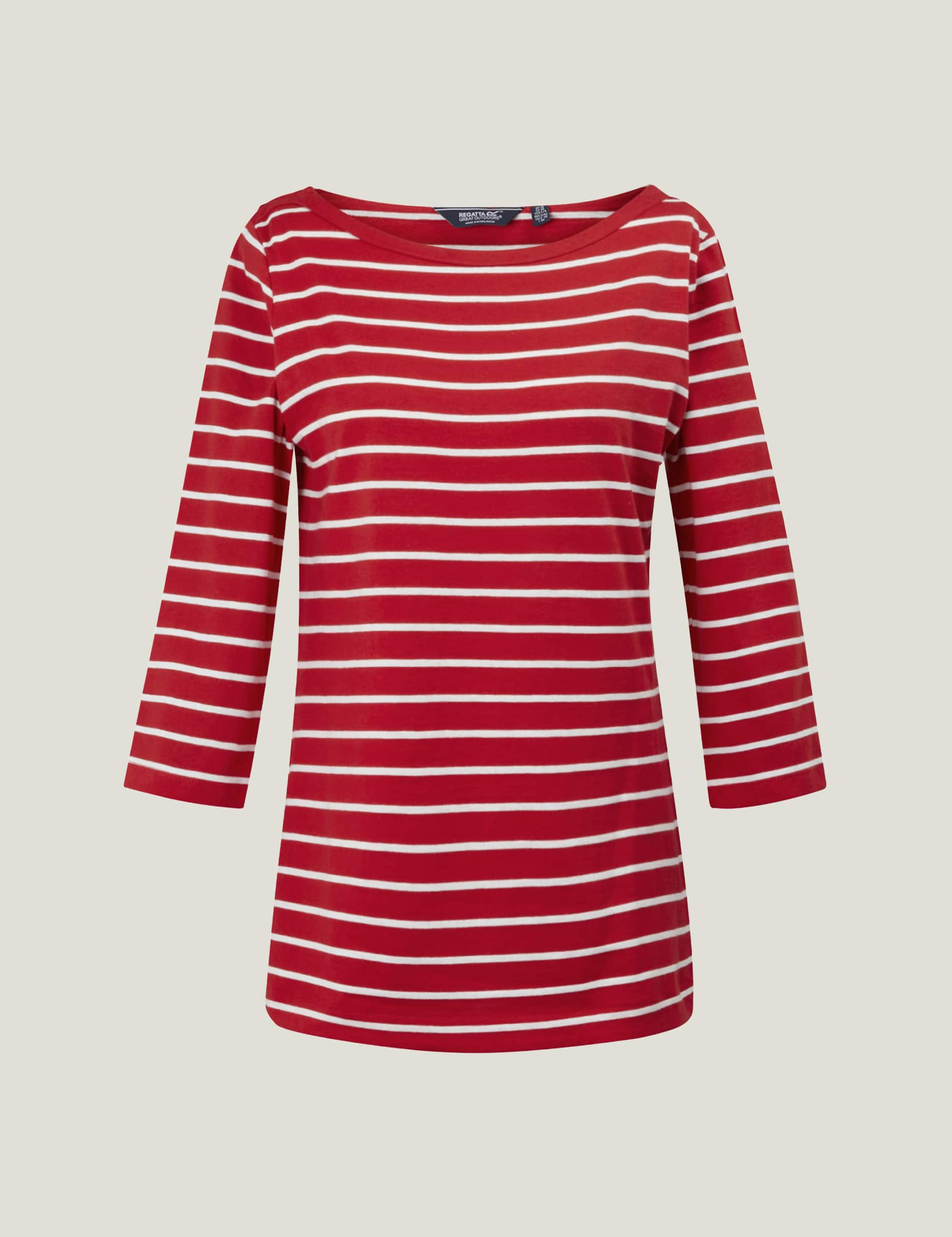 Regatta Women's Bayletta Cotton Blend Striped T-Shirt - 10 - Red Mix, Dark Blue Mix,Yellow Mix,Light