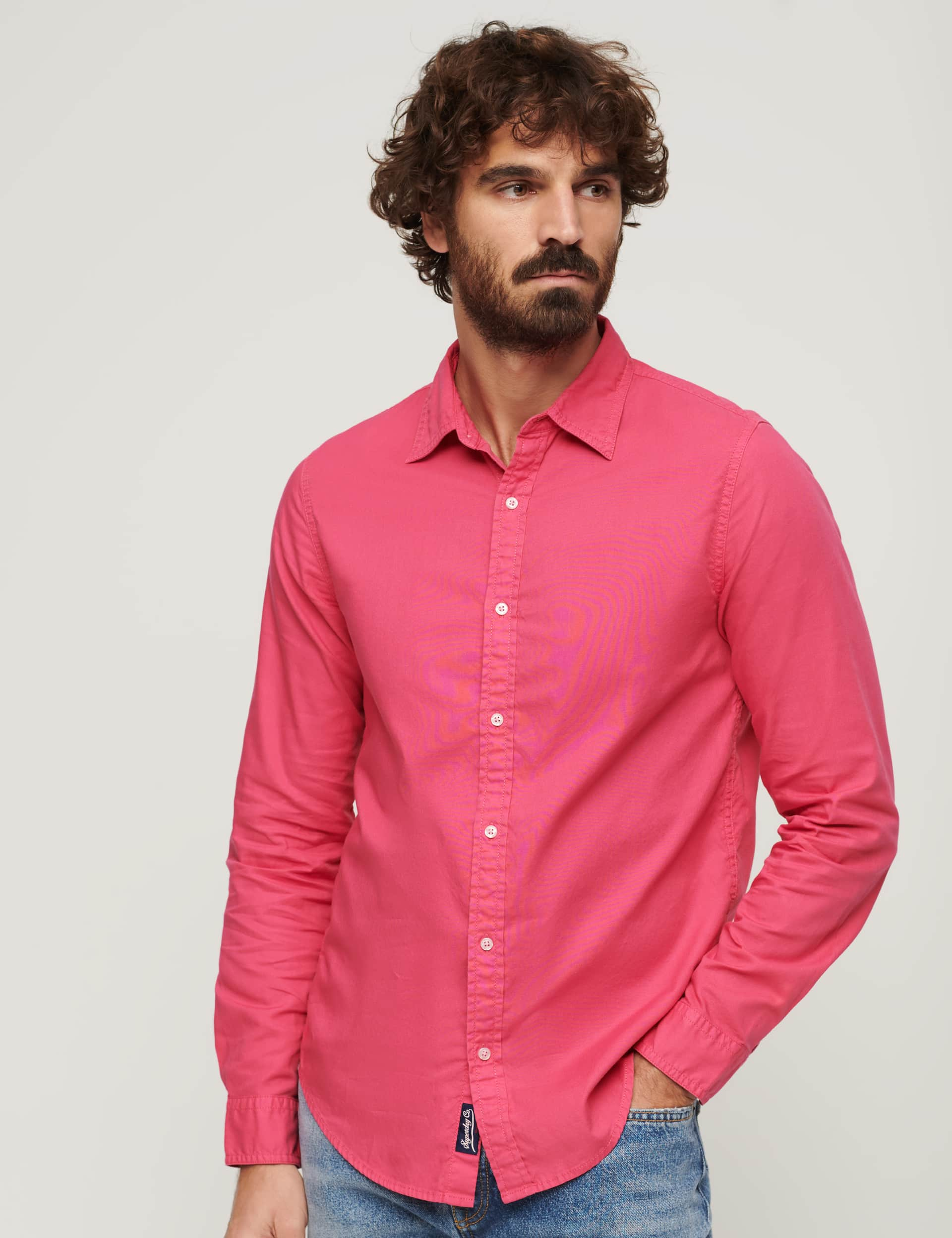 Superdry Men's Pure Cotton Shirt - L - Pink, Pink