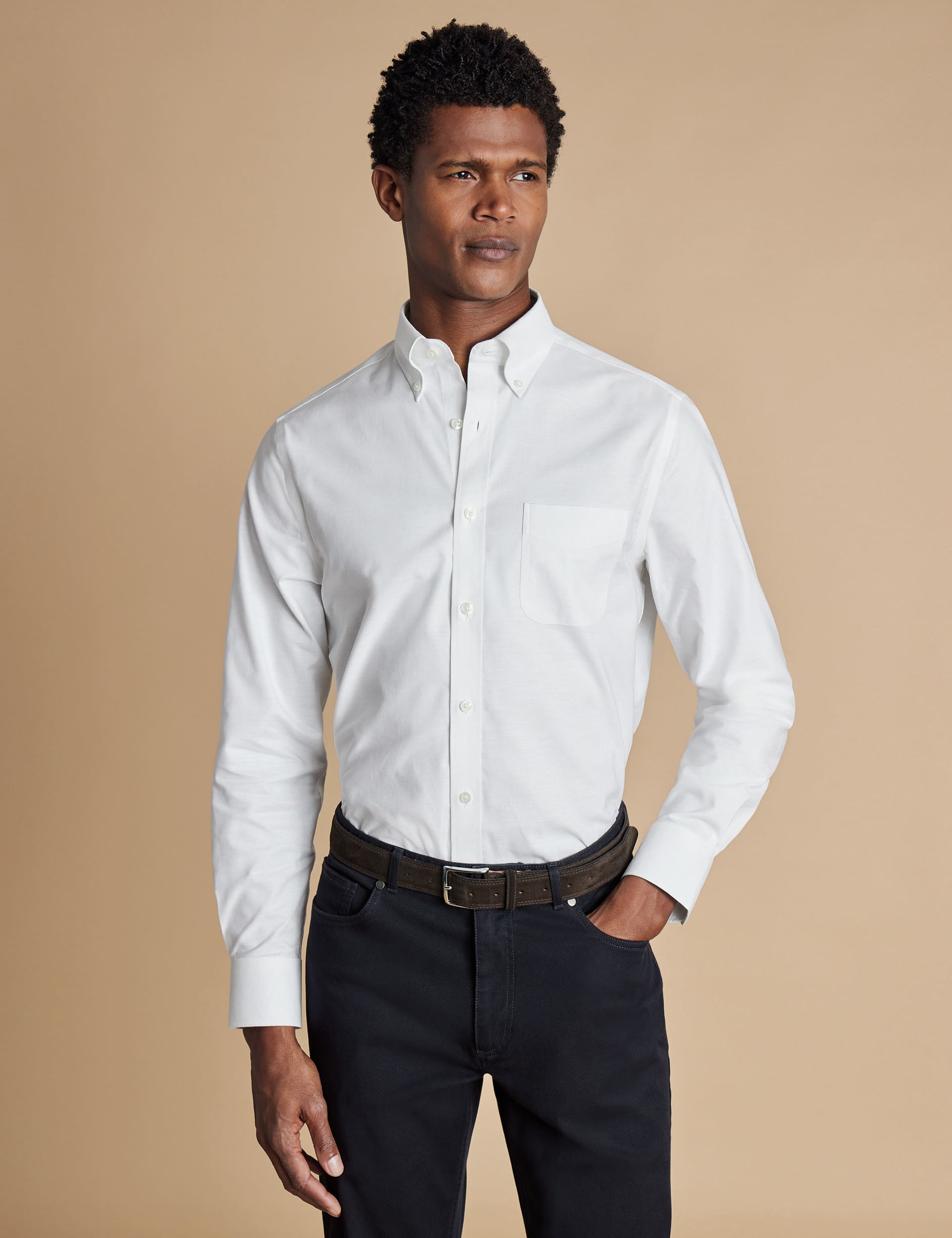 Charles Tyrwhitt Men's Non Iron Cotton Rich Oxford Shirt