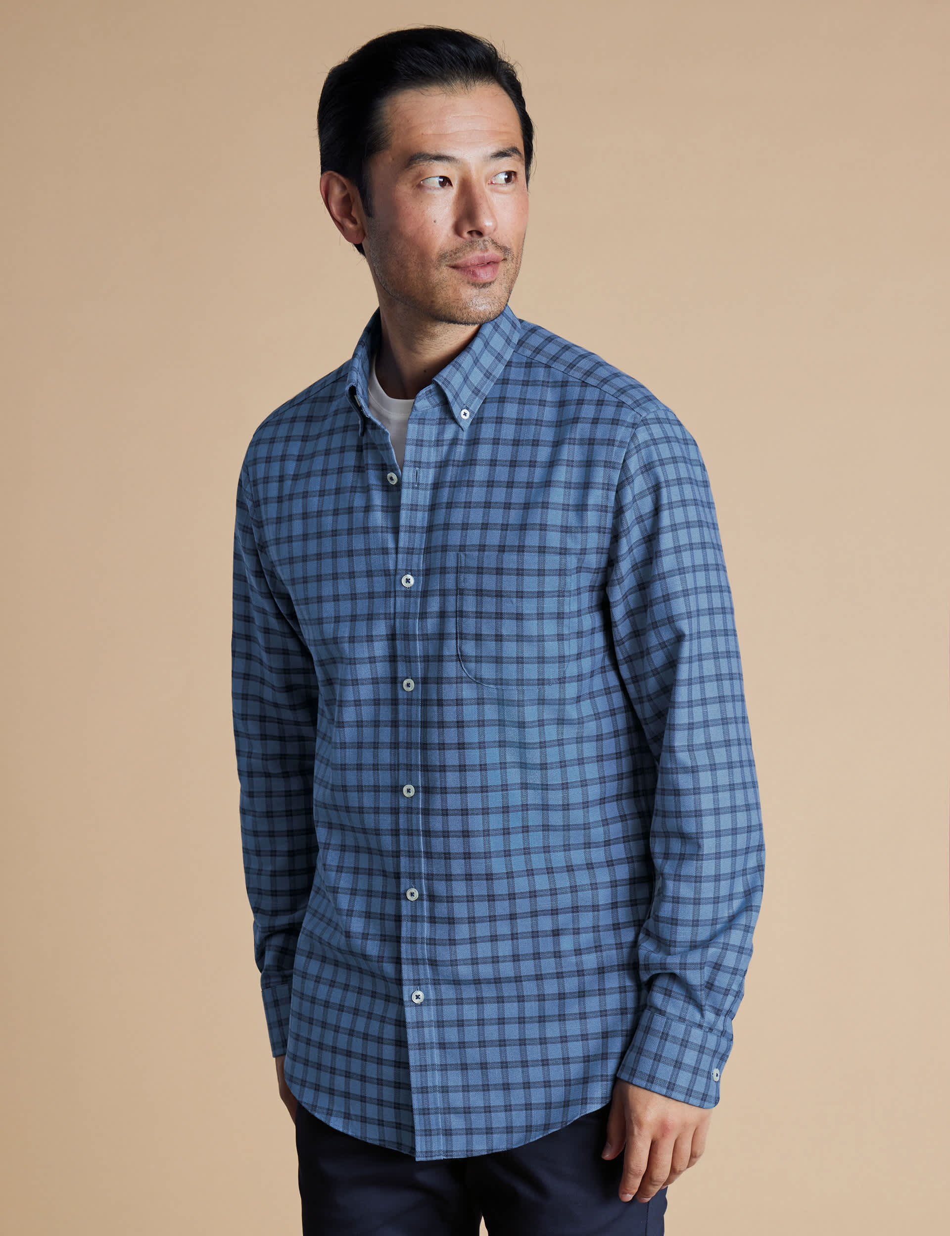 Charles Tyrwhitt Men's QT Slim Fit Non Iron Pure Cotton Shirt