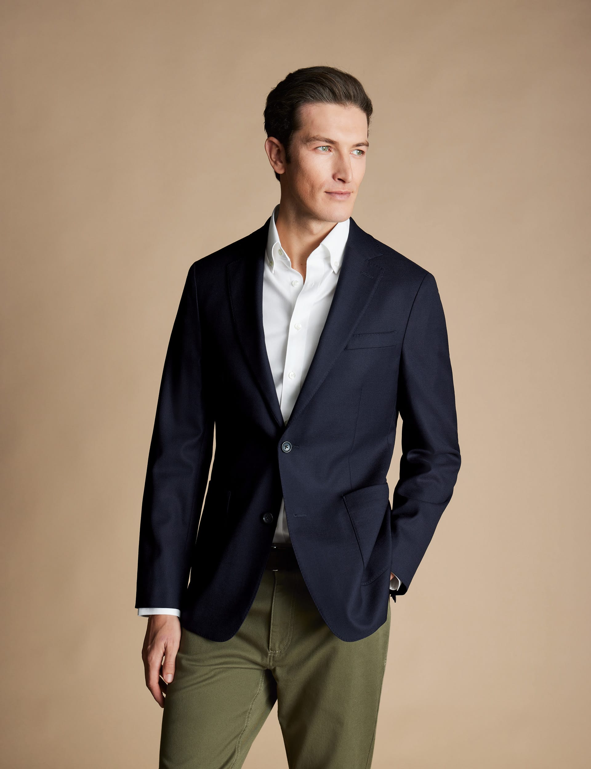 Charles Tyrwhitt Men's Slim Fit Italian Wool Rich Twill Blazer