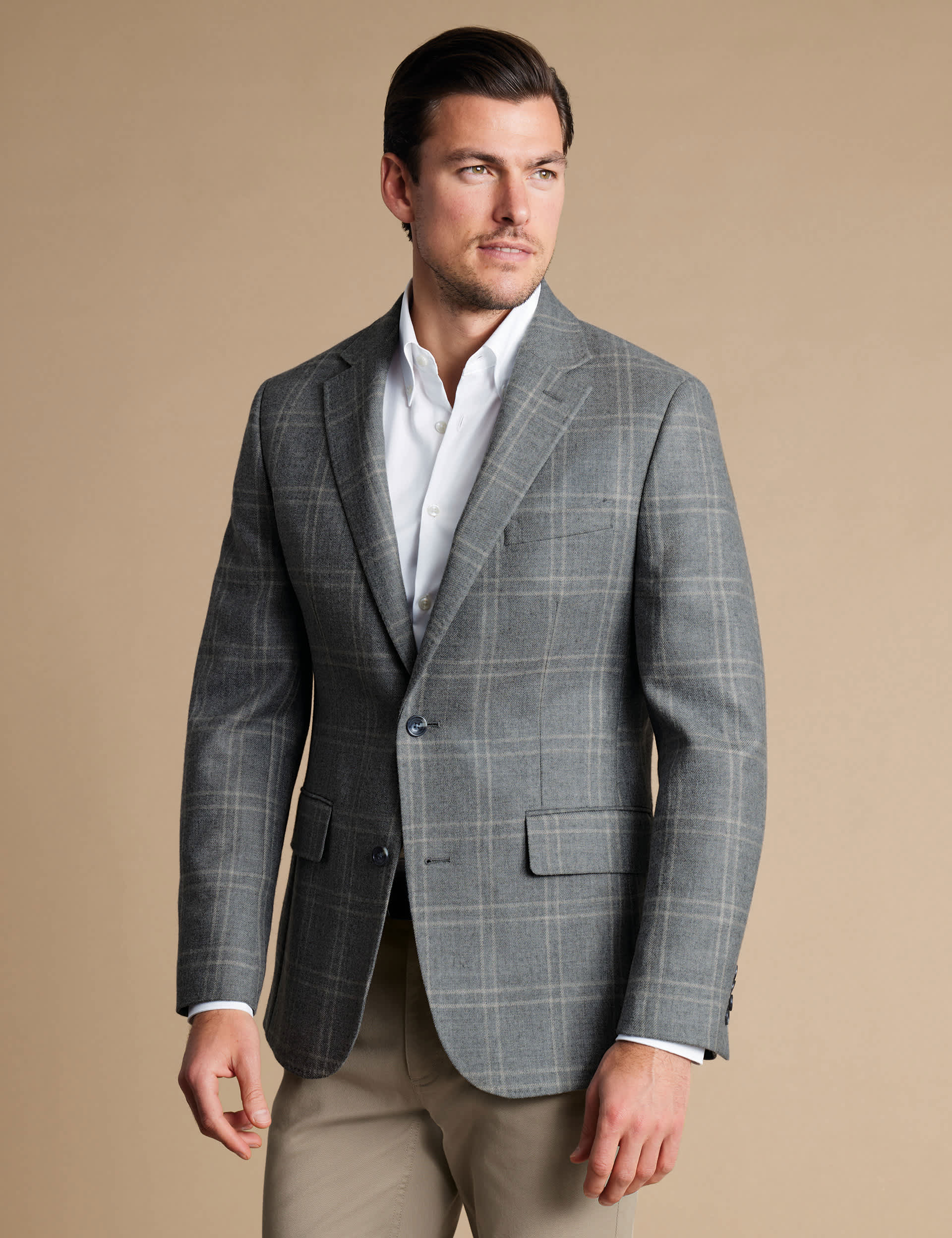 Charles Tyrwhitt Men's Slim Fit Pure Wool Check Suit Jacket