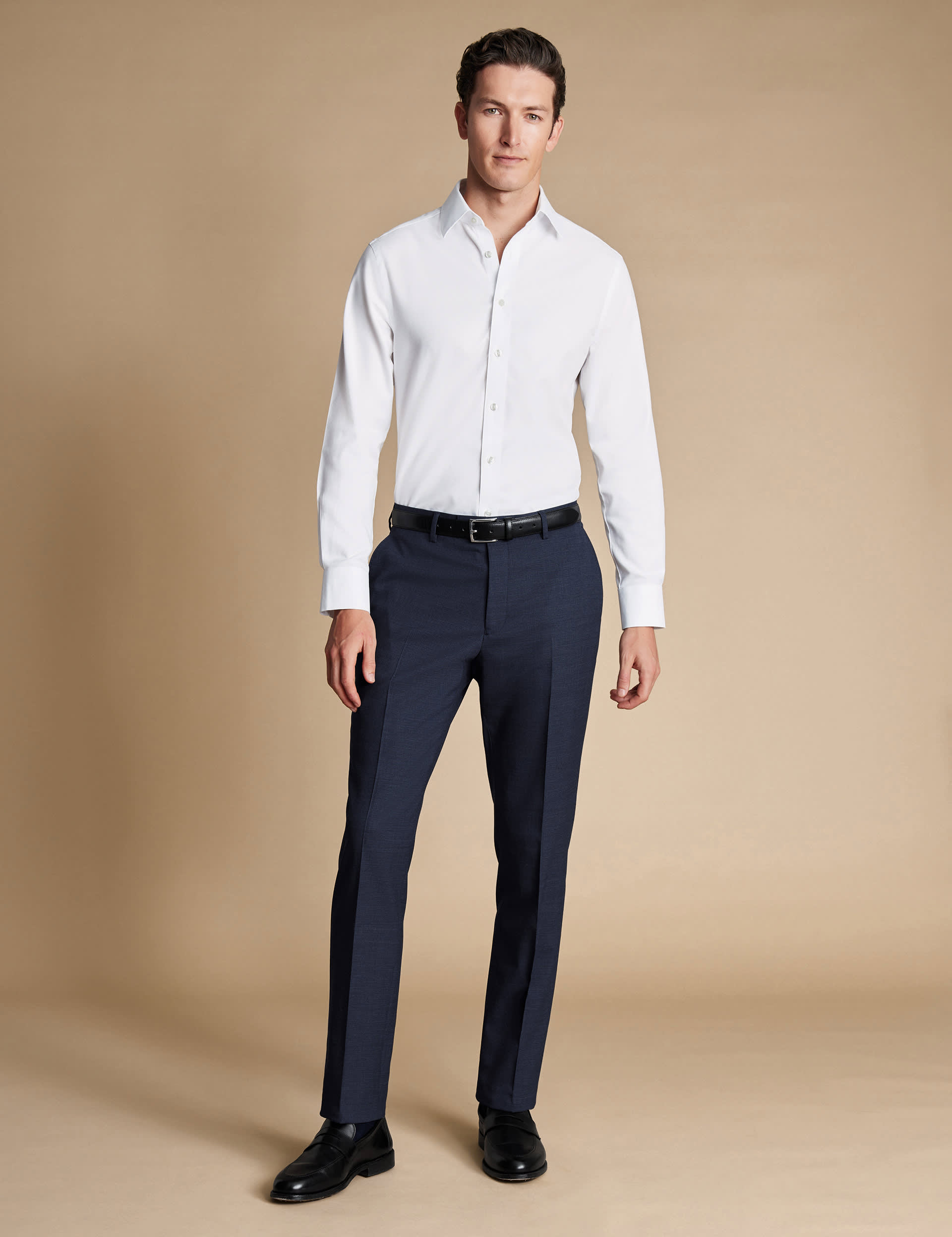 Charles Tyrwhitt Men's Slim Fit Wool Rich Check Suit Trousers