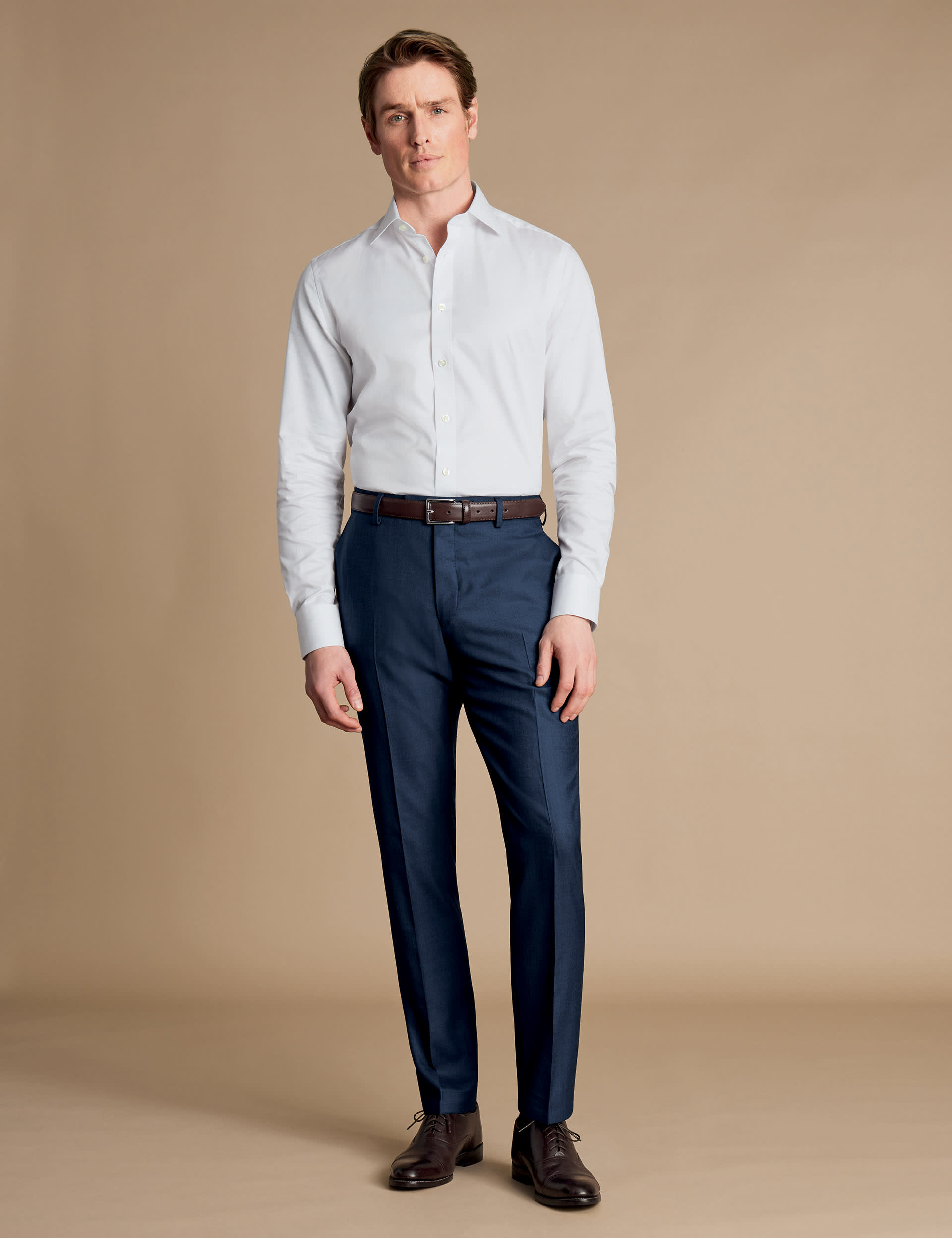 Charles Tyrwhitt Men's Pure Wool Ultimate Performance Suit Trousers