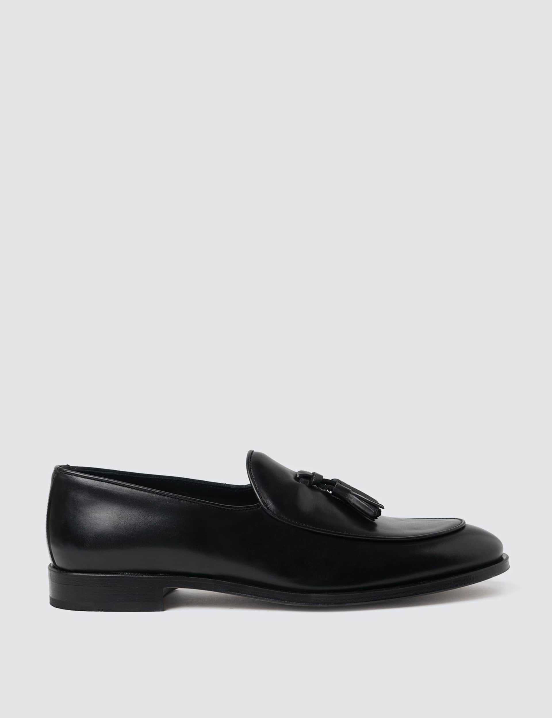 Hawes & Curtis Men's Leather Tassel Loafer - 9 - Black, Black