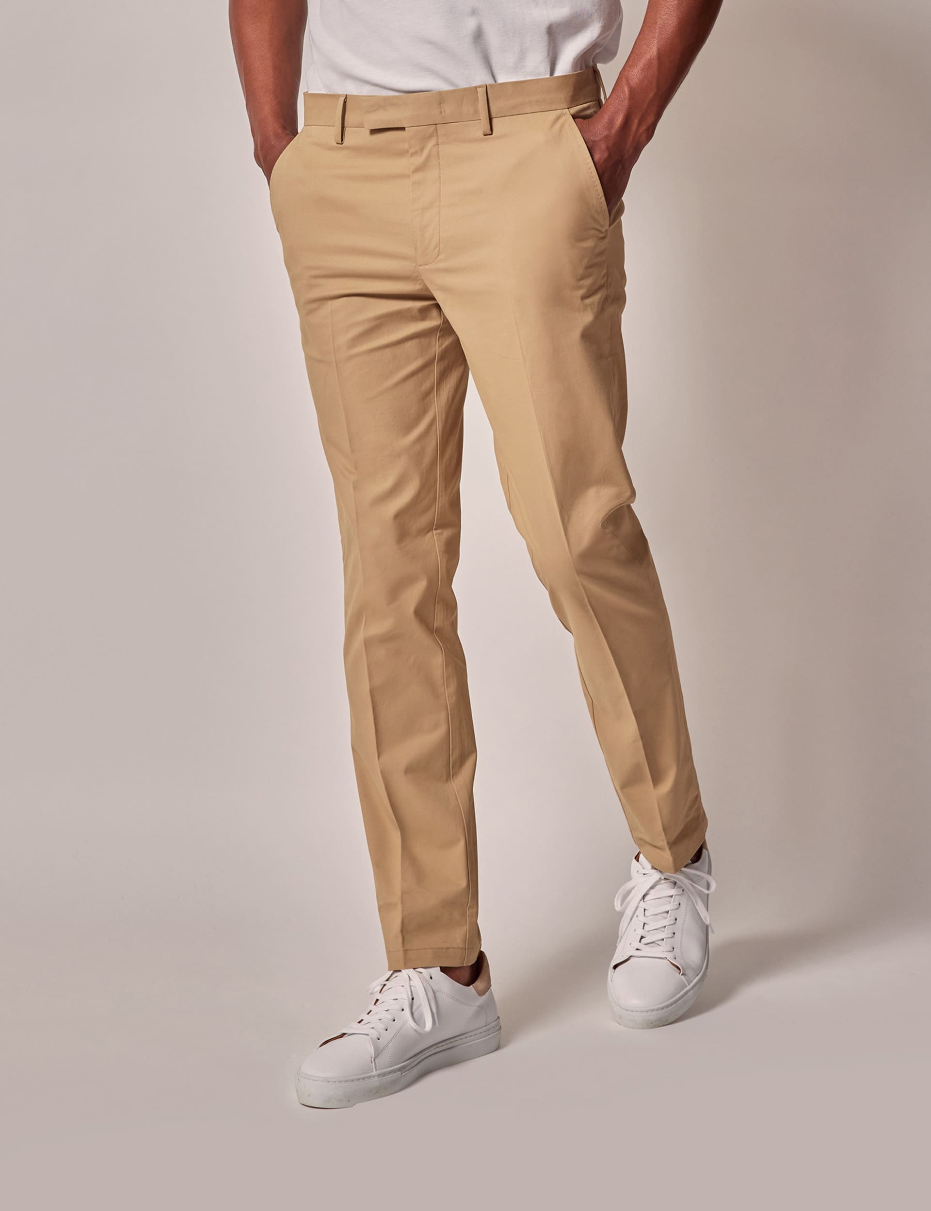 Hawes & Curtis Men's Smart Chino Piece Dye - 3833 - Sand, Black,Sand,Navy