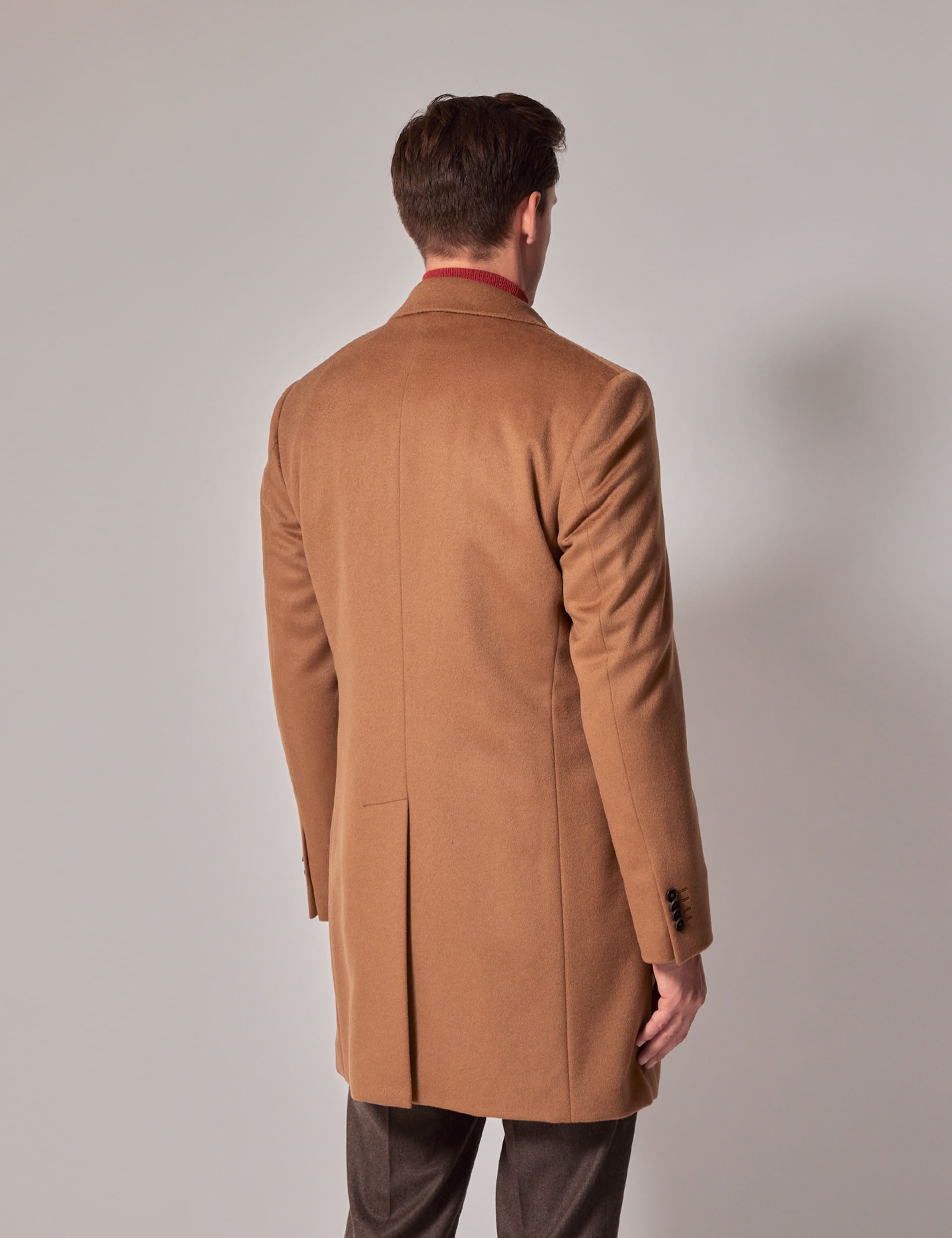 Hawes & Curtis Men's Pure Wool Overcoat - 50REG - Camel, Camel,Black,Green,Navy