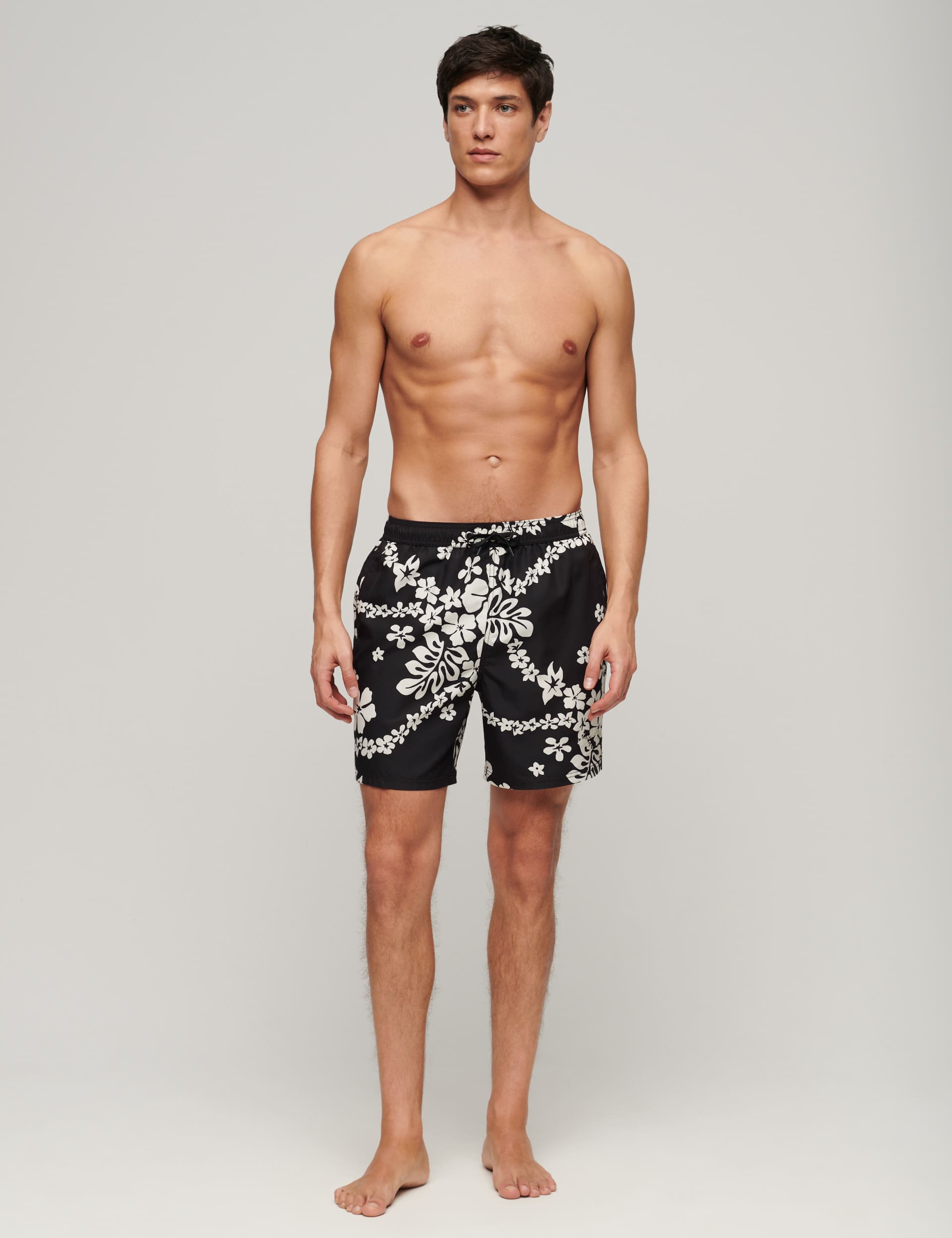 Superdry Men's Hawaiian Print Swim Shorts - L - Black Mix, White Mix,Blue Mix,Black Mix