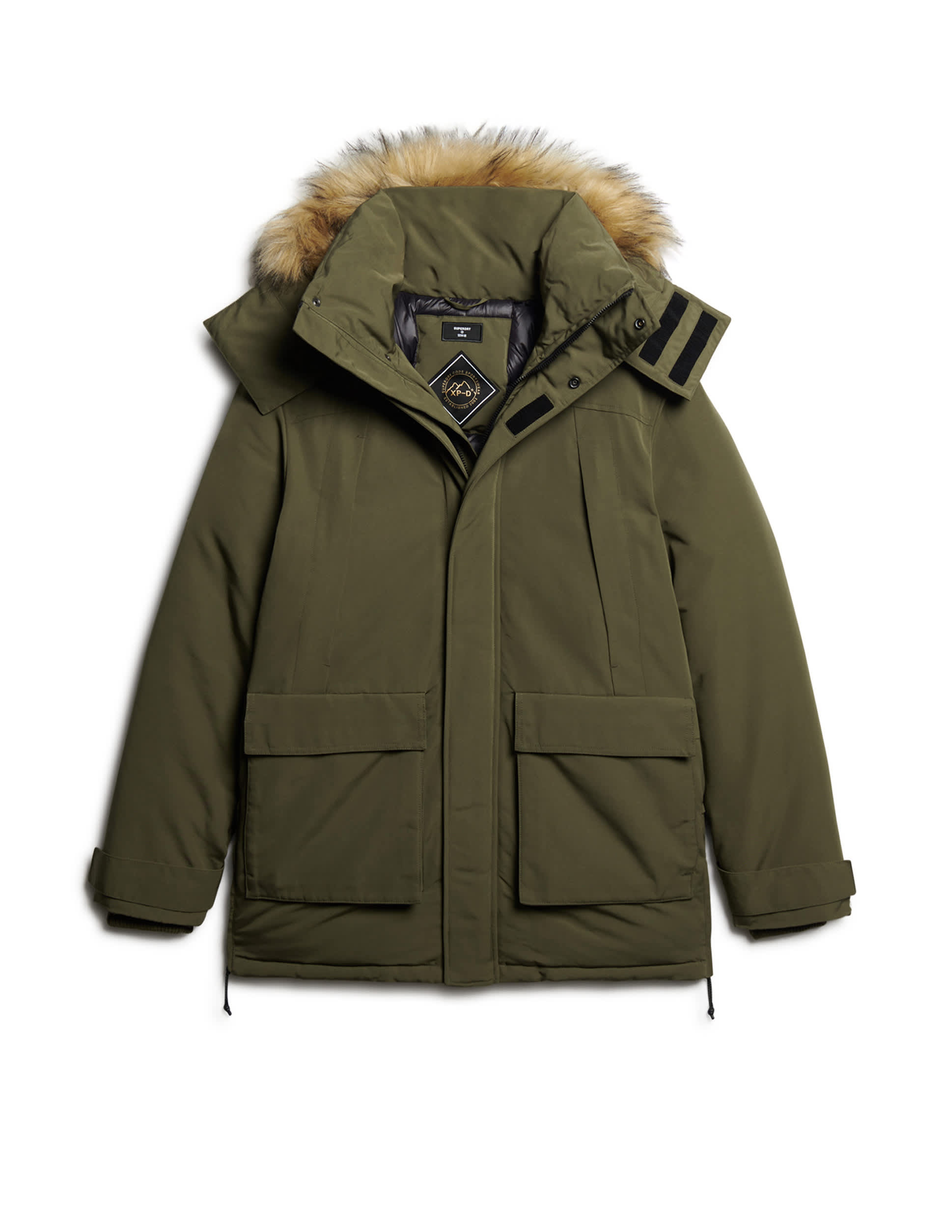 Superdry Men's Hooded Padded Parka Jacket - S - Khaki, Khaki