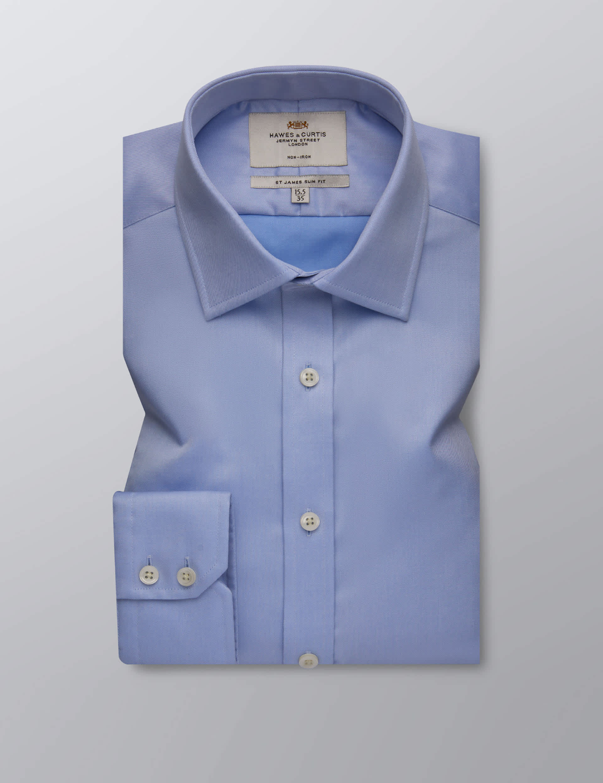 Hawes & Curtis Men's Slim Fit Non Iron Pure Cotton Twill Shirt