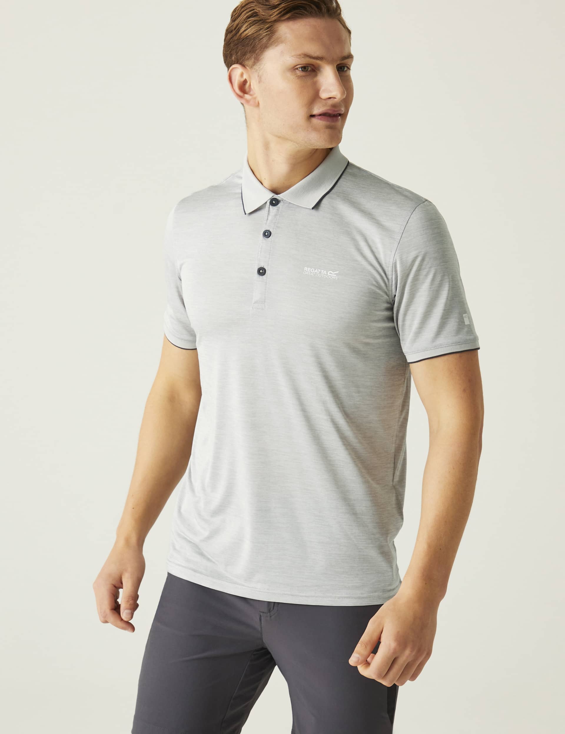 Regatta Men's Remex II Tipped Polo Shirt - XL - Grey, Grey