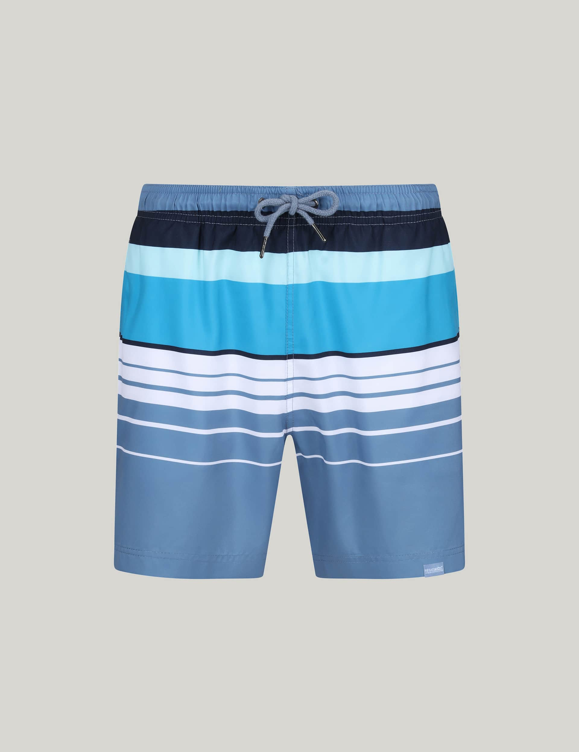 Regatta Men's Loras Quick Dry Pocketed Striped Swim Shorts - XL - Blue Mix, Navy Mix,Blue Mix