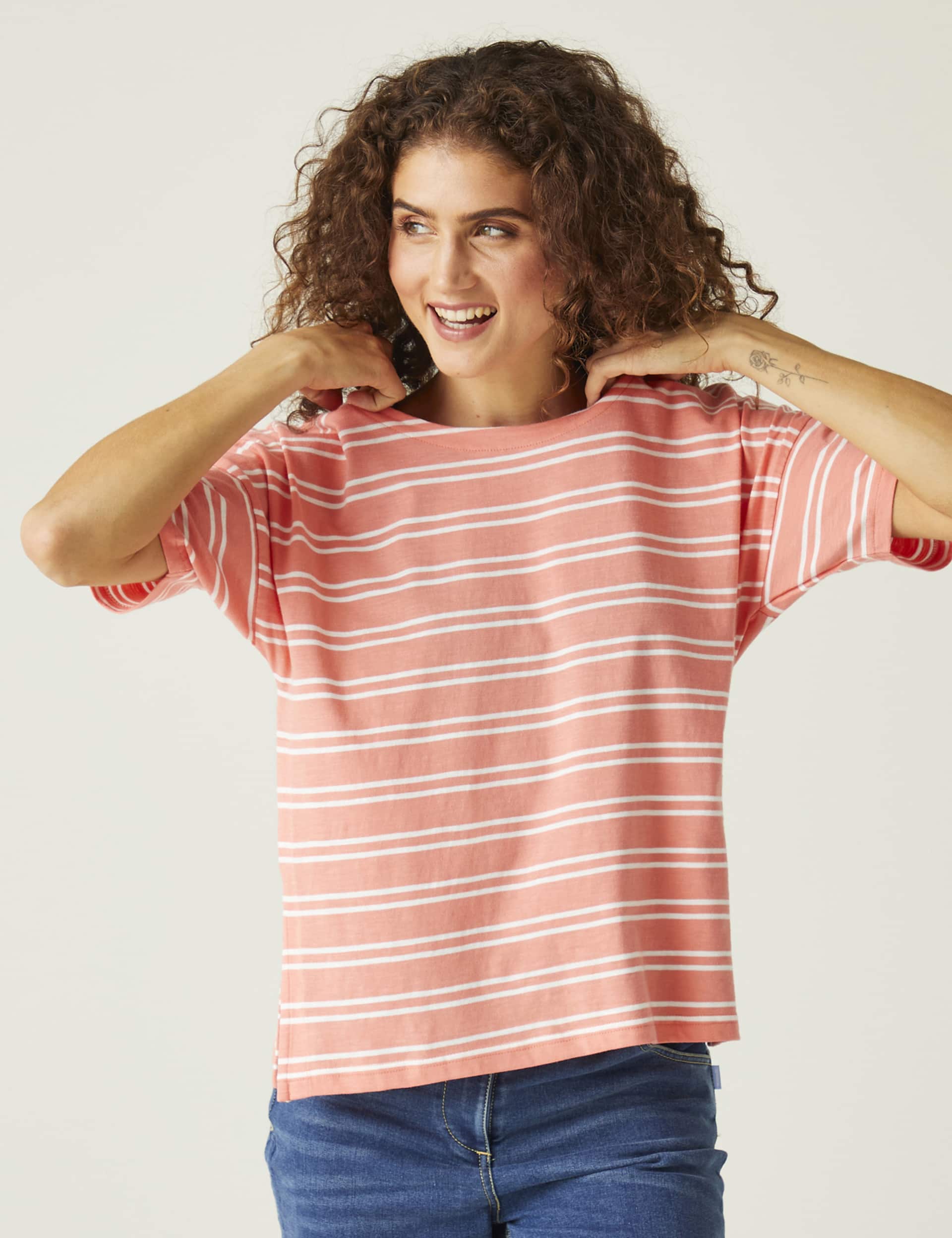 Regatta Women's Abaya Pure Cotton Striped T-Shirt