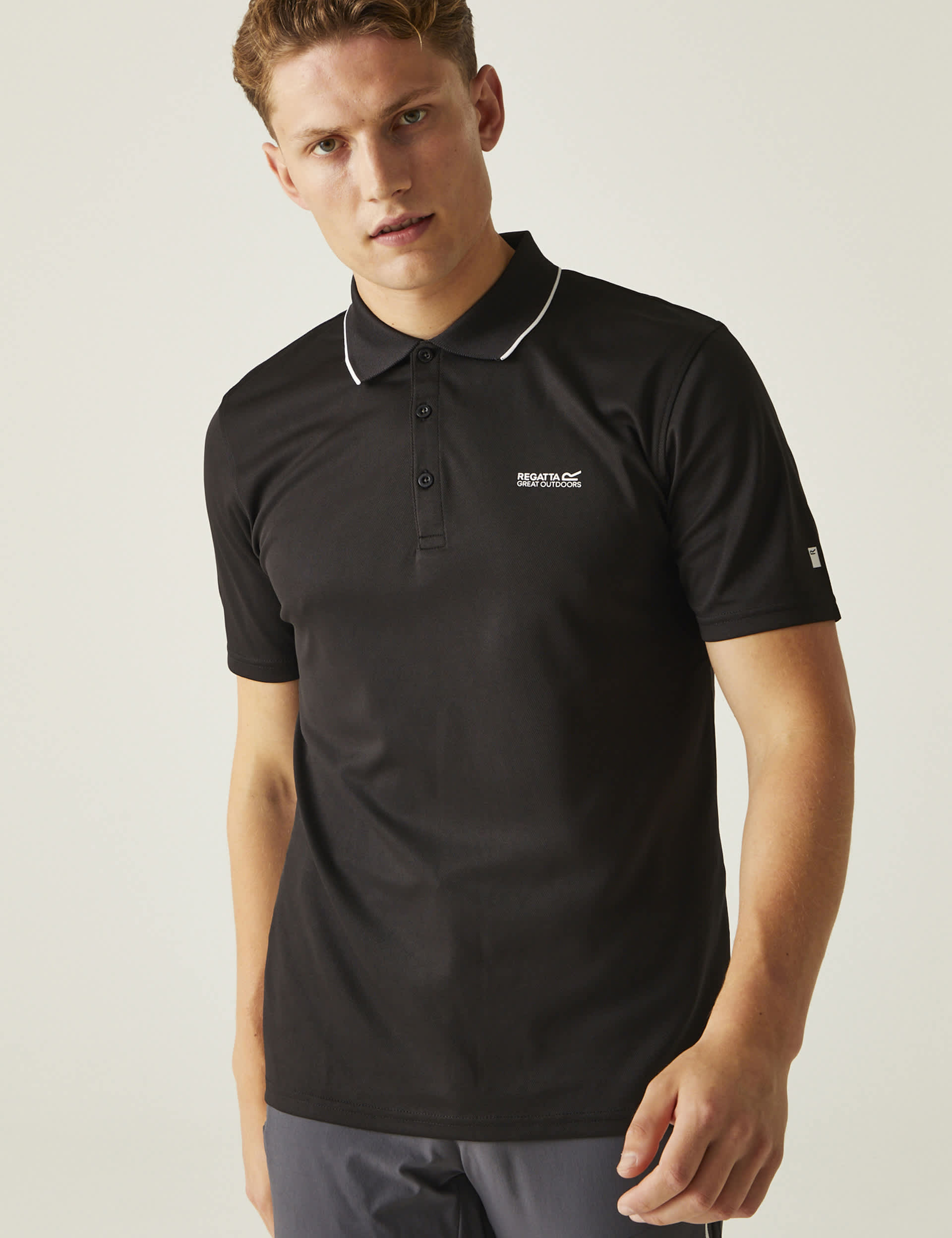 Regatta Men's Maverik V Tipped Collar Polo Shirt - Black, Black