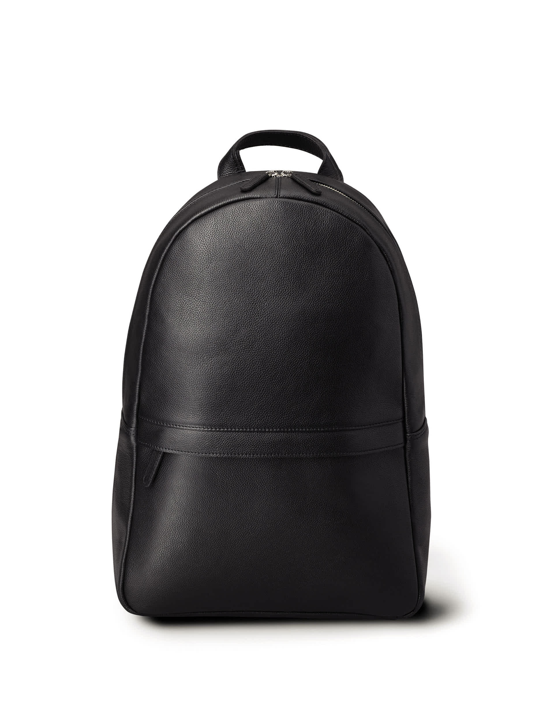 Charles Tyrwhitt Men's Leather Pebble Grain Backpack - one size - Black, Black