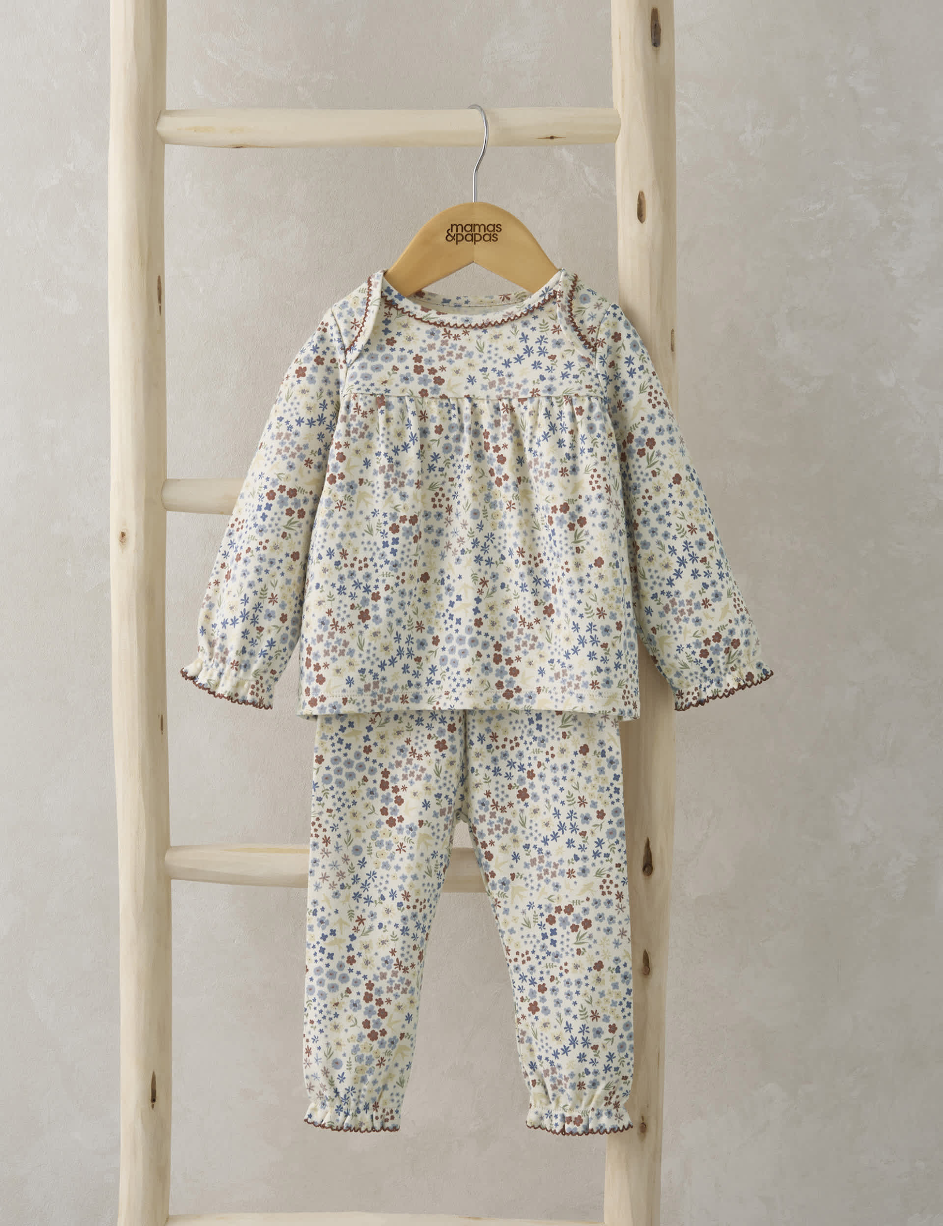 Mamas & Papas Newborn Girls Pure Cotton Ditsy Floral Pyjamas (0-3 Yrs) - 6-9 M - Multi, Multi